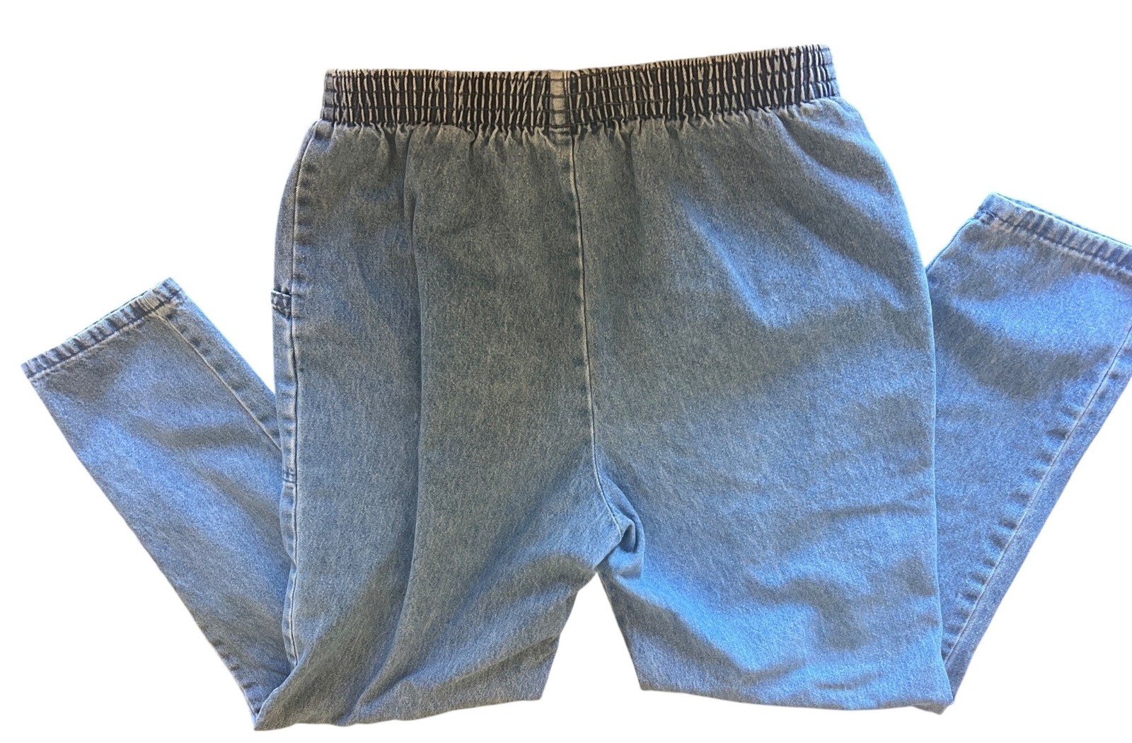 Vtg 1980s Cascade Blues Womens Denim Pants Elastic Waist Size 8 S Cotton USA