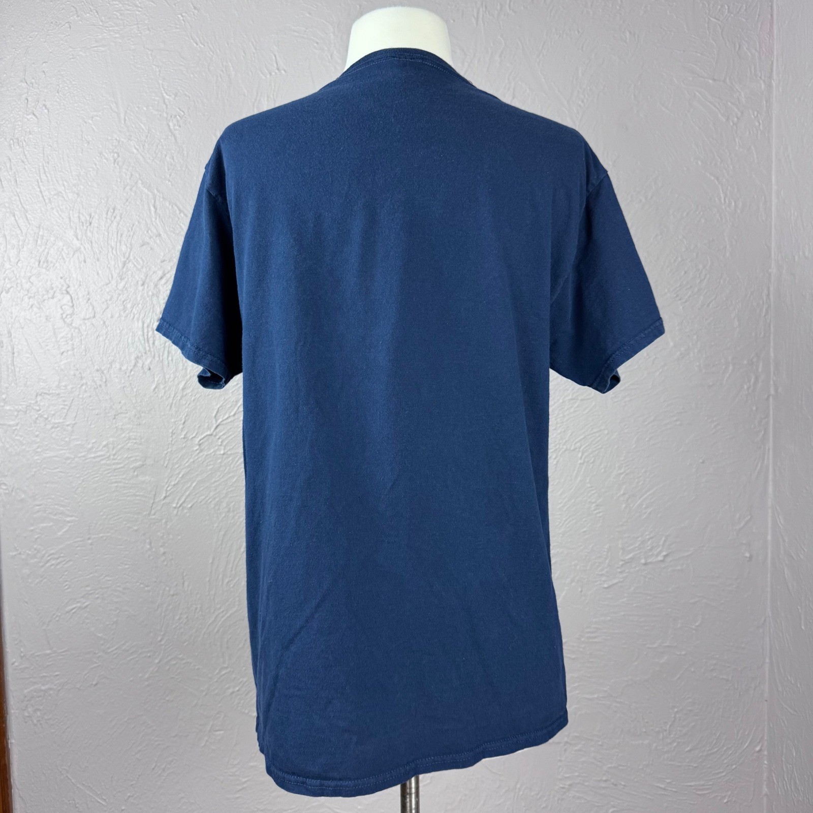 Vintage Medium Celestial Sun and Moon Navy blue t-shirt Worn in look Whimsy goth