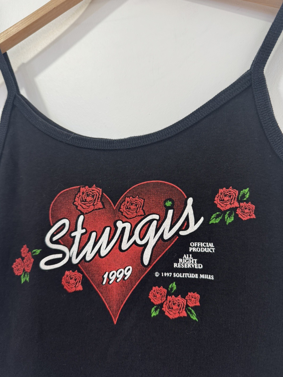 Vintage 90s Sturgis Black Hills Rally Floral Women’s Biker Tank Top Medium