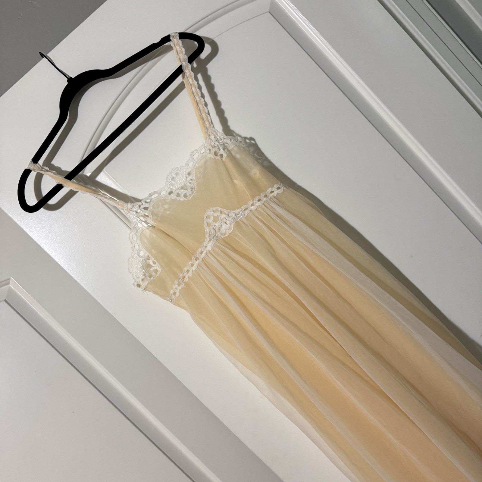 Vintage Sheer Chiffon Nylon Artemis 60s Maxi Gown Slip Dress