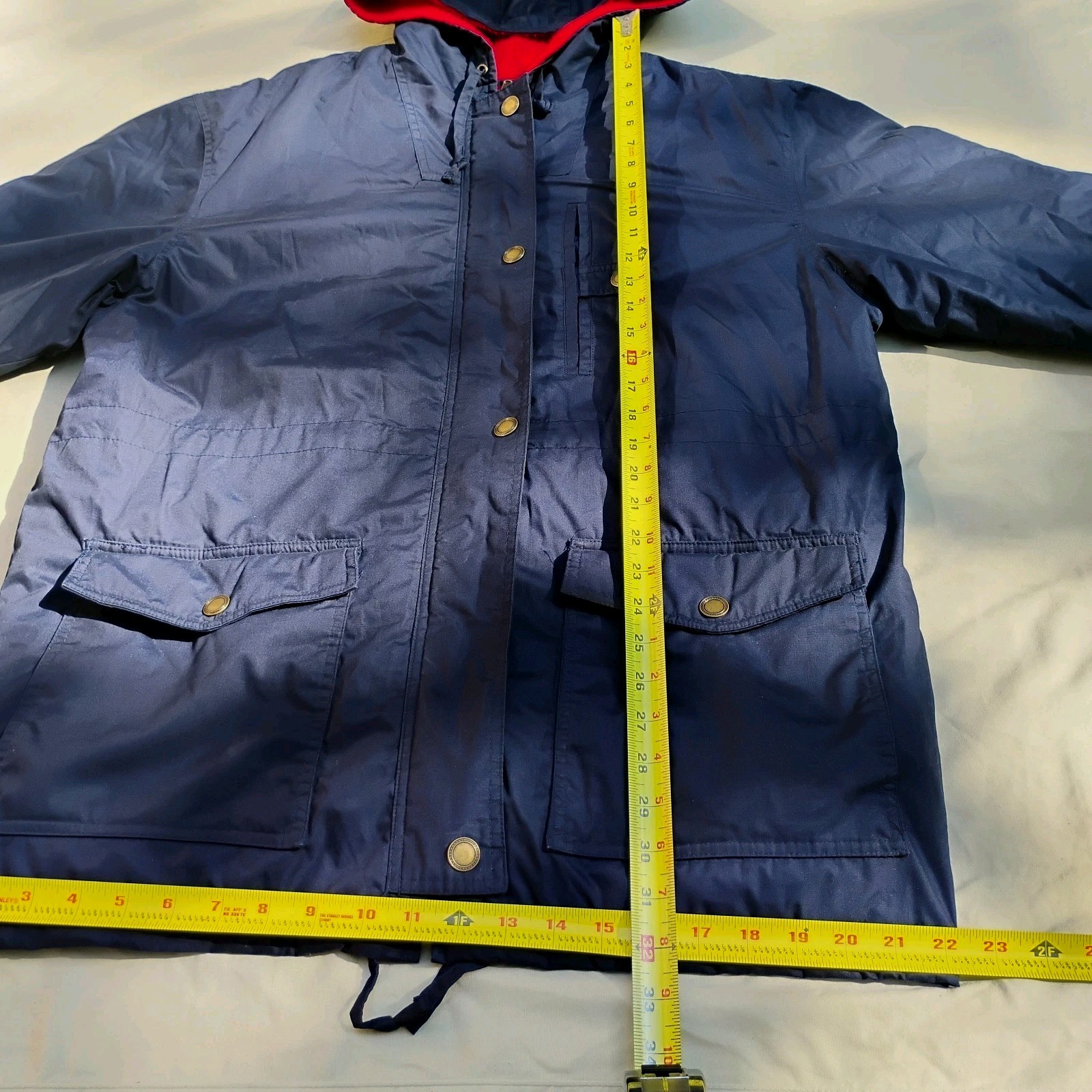 Vintage Out Brook Blue Hooded Womens Coat. Size. Medium # 2508004