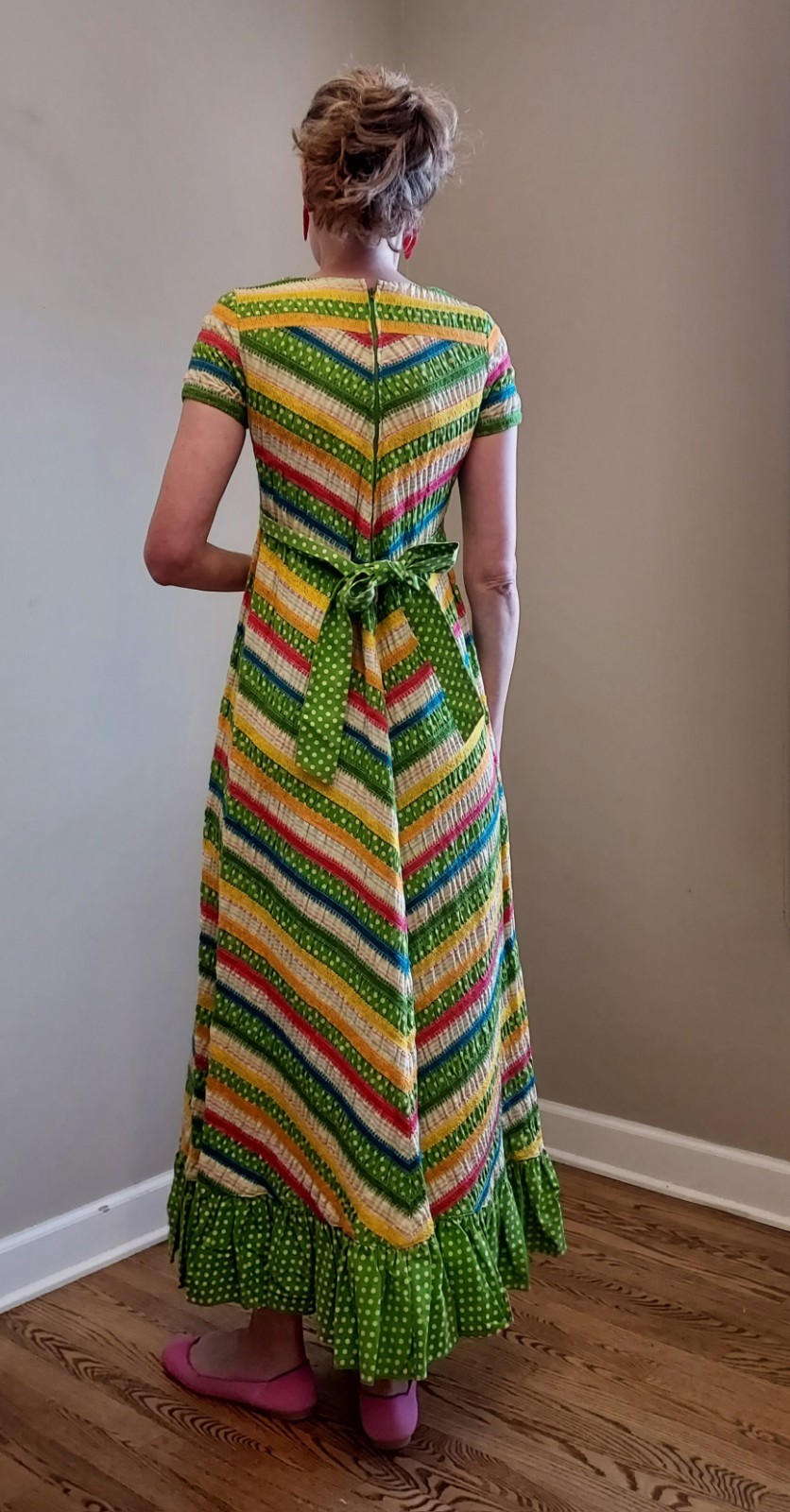 Albert Nipon 1970s VTG Vintage Maxi Dress Size 6 Hostess Palm Beach Miami 70s