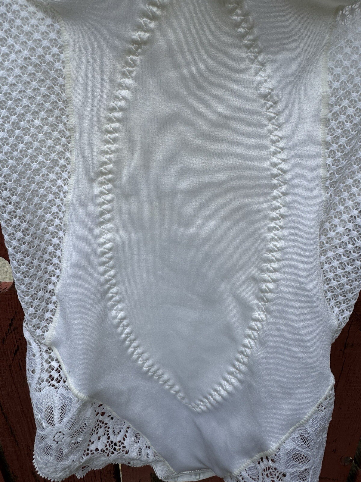 Vintage White Lace Teddy Lingerie By Goddess Size 38B Bodysuit 70s 80s Underwire