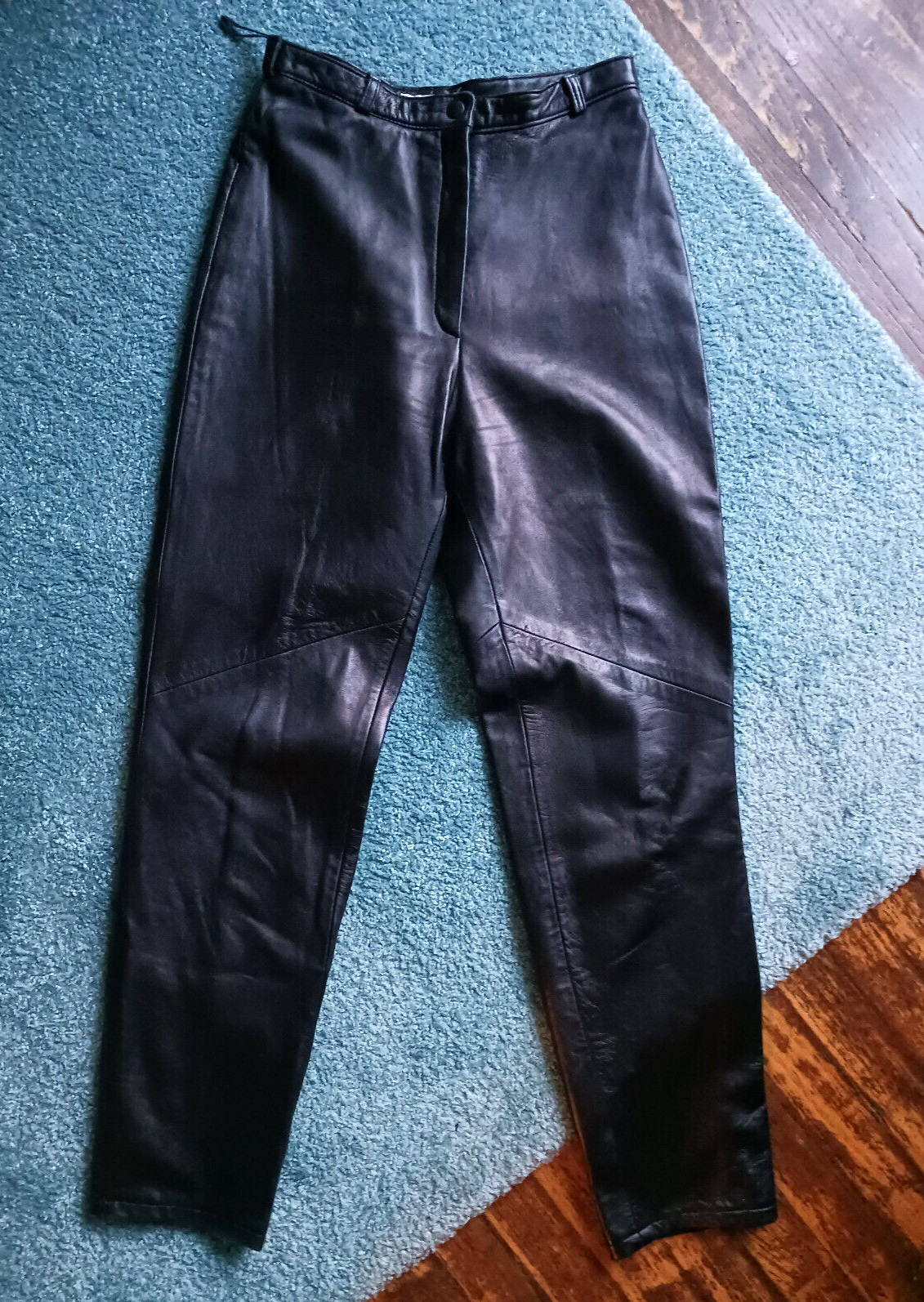 Vintage High Waist Black Leather Pants by Vakko, Size 6 (XS)