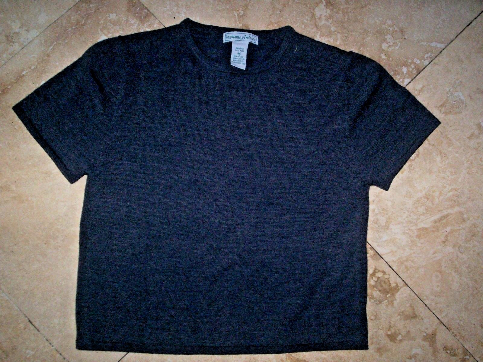Vintage STEPHANIE ANDREWS Pullover Sweater, Dark Gray, 100% Wool, Women’s Medium