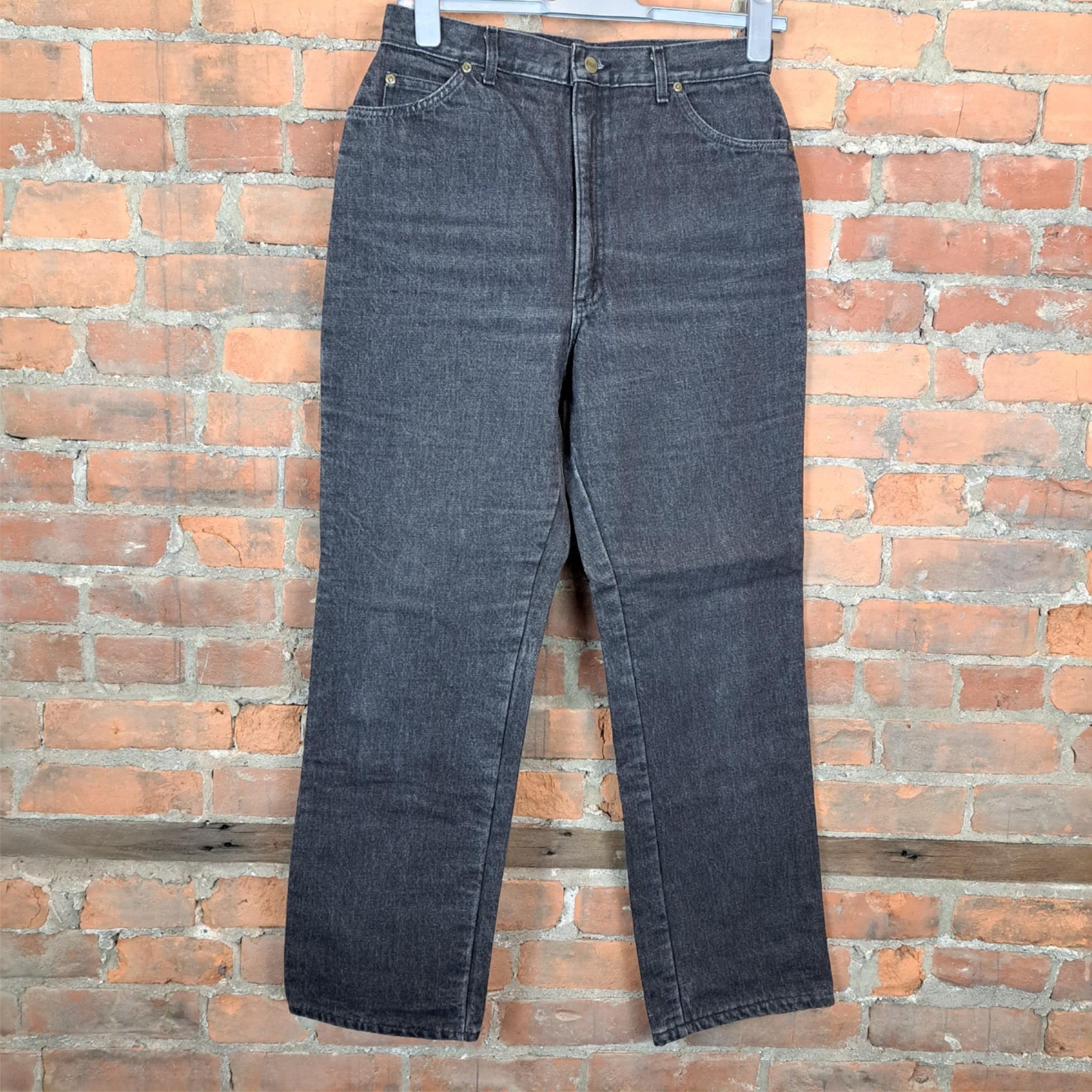VTG L.L. Bean Womens Jeans Black 5 pocket Flannel Lined High Rise Size 16