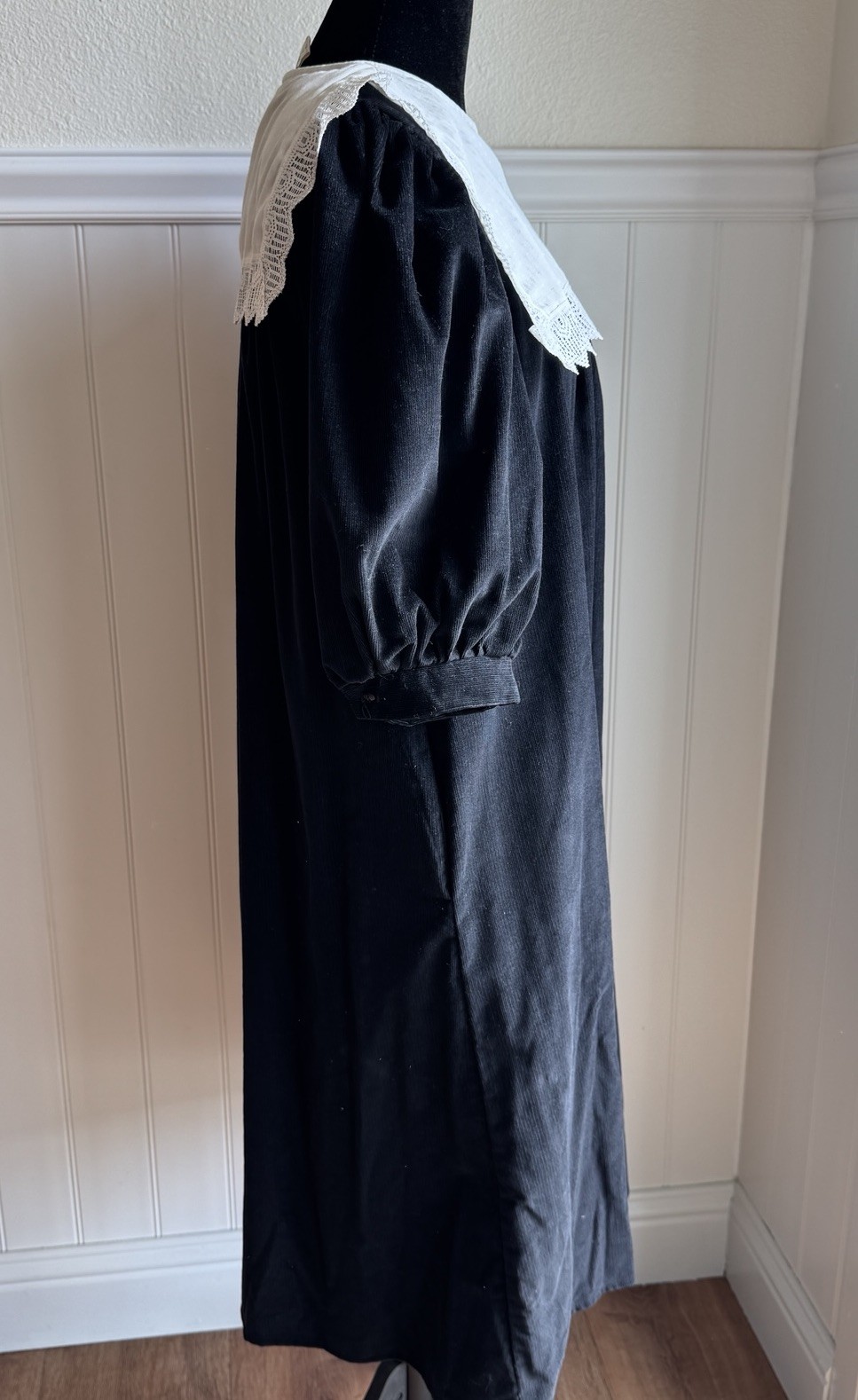 Vintage Byer Too! Contrast Bib Dress Juniors Sz 9 Black Babydoll Whimsigoth