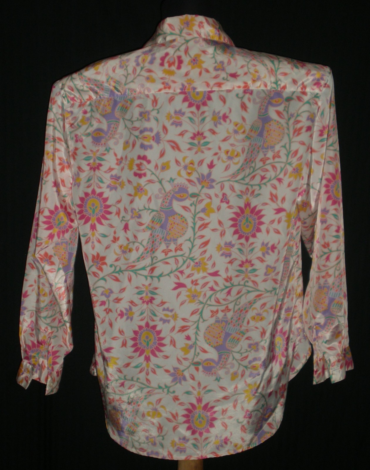Vintage Women’s Counterparts Folk Art Print Long Sleeve Blouse Sz 10