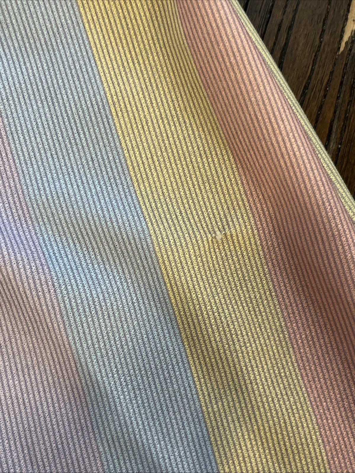 Vtg Pin Up Rockabilly Belted Pastel Stripe Dress Fit Flare Retro Med/L Swing USA