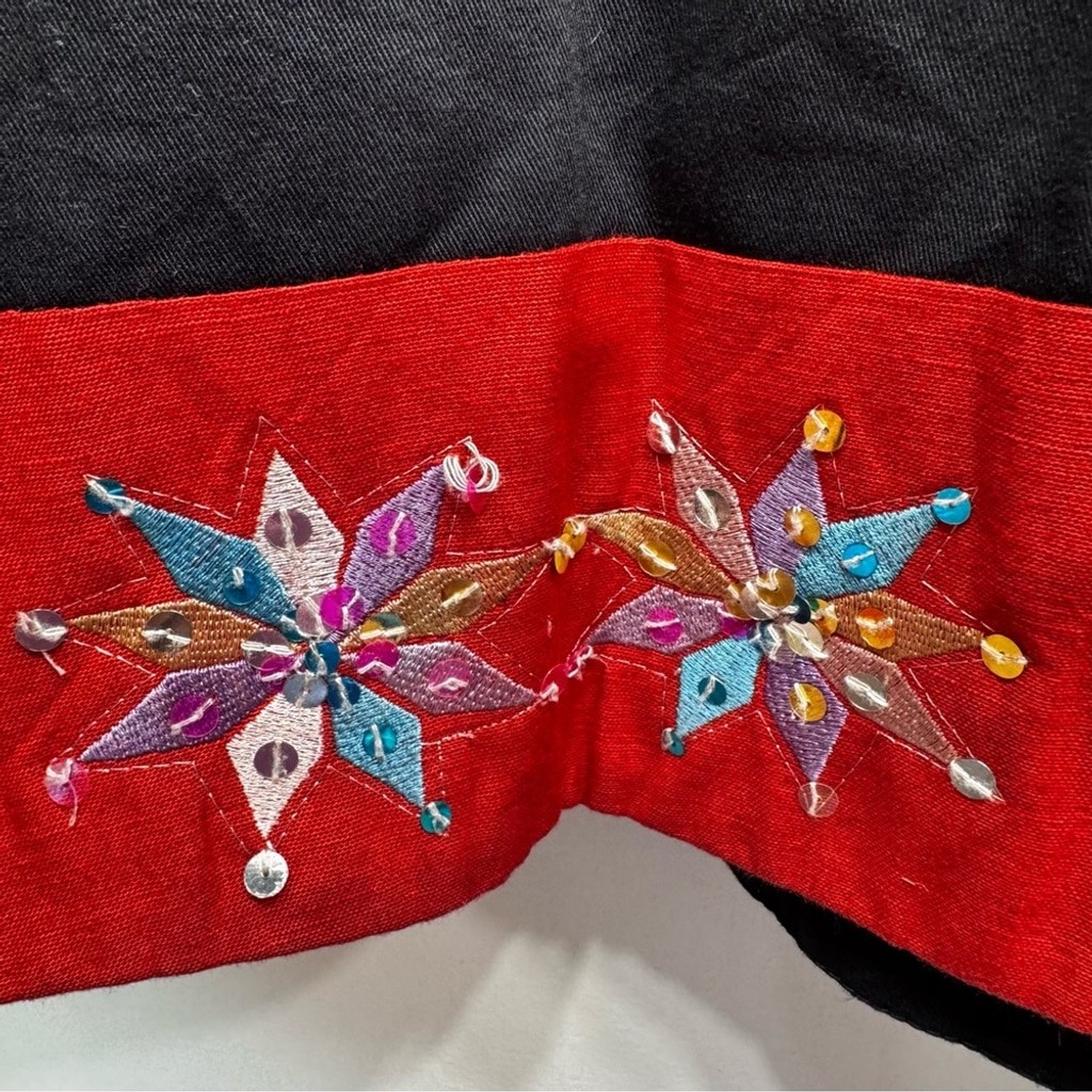Vintage Patchwork Statement Jacket Colorful Ribbon Rosettes Sequins Embroidery