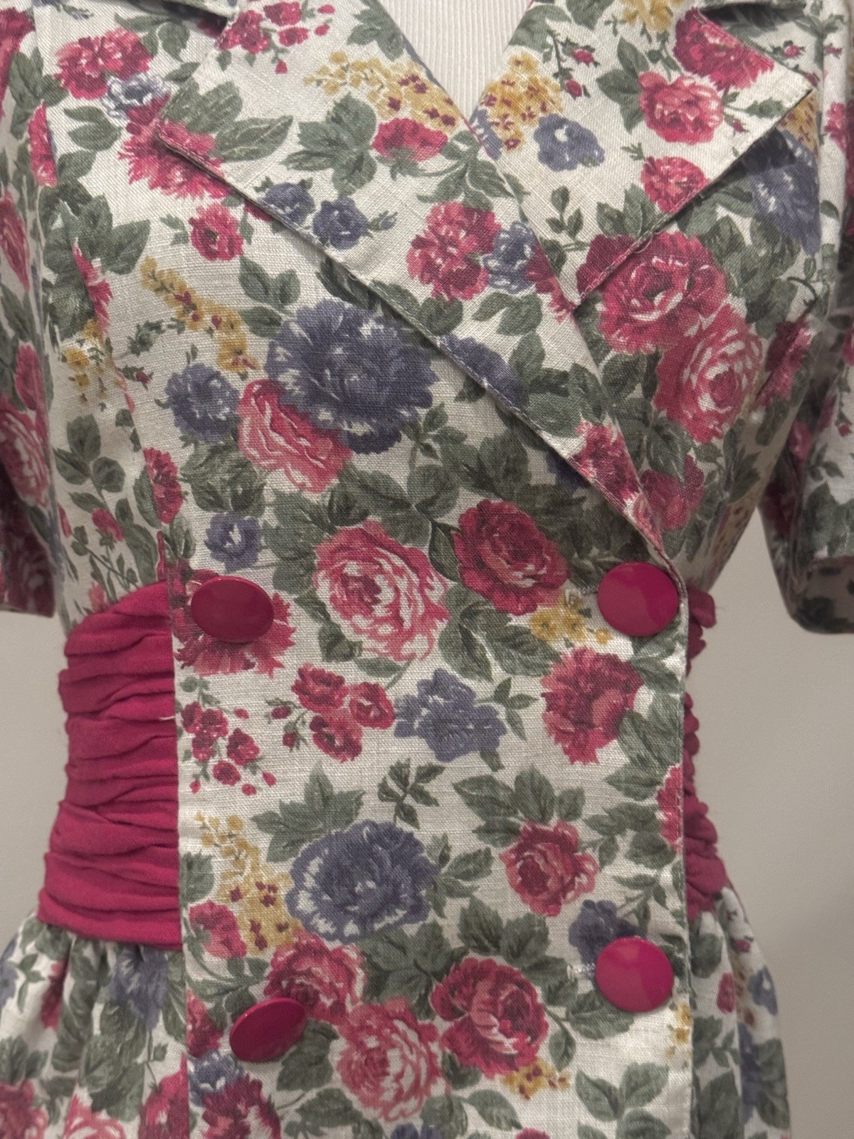 Vintage Peri Petites Dress Womens 10 Floral Garden Wedding Guest Party Elegant