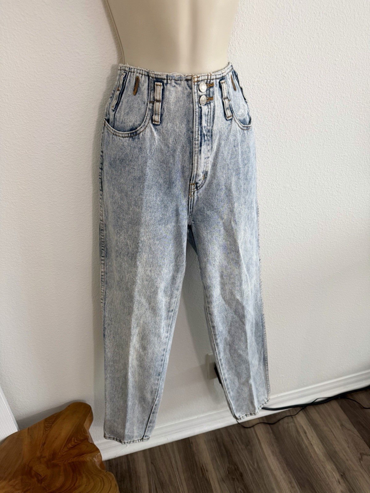 Vintage Jordache Jeans 80s Acid Wash Denim High Rise Tapered Sz 9/10 27″ Waist