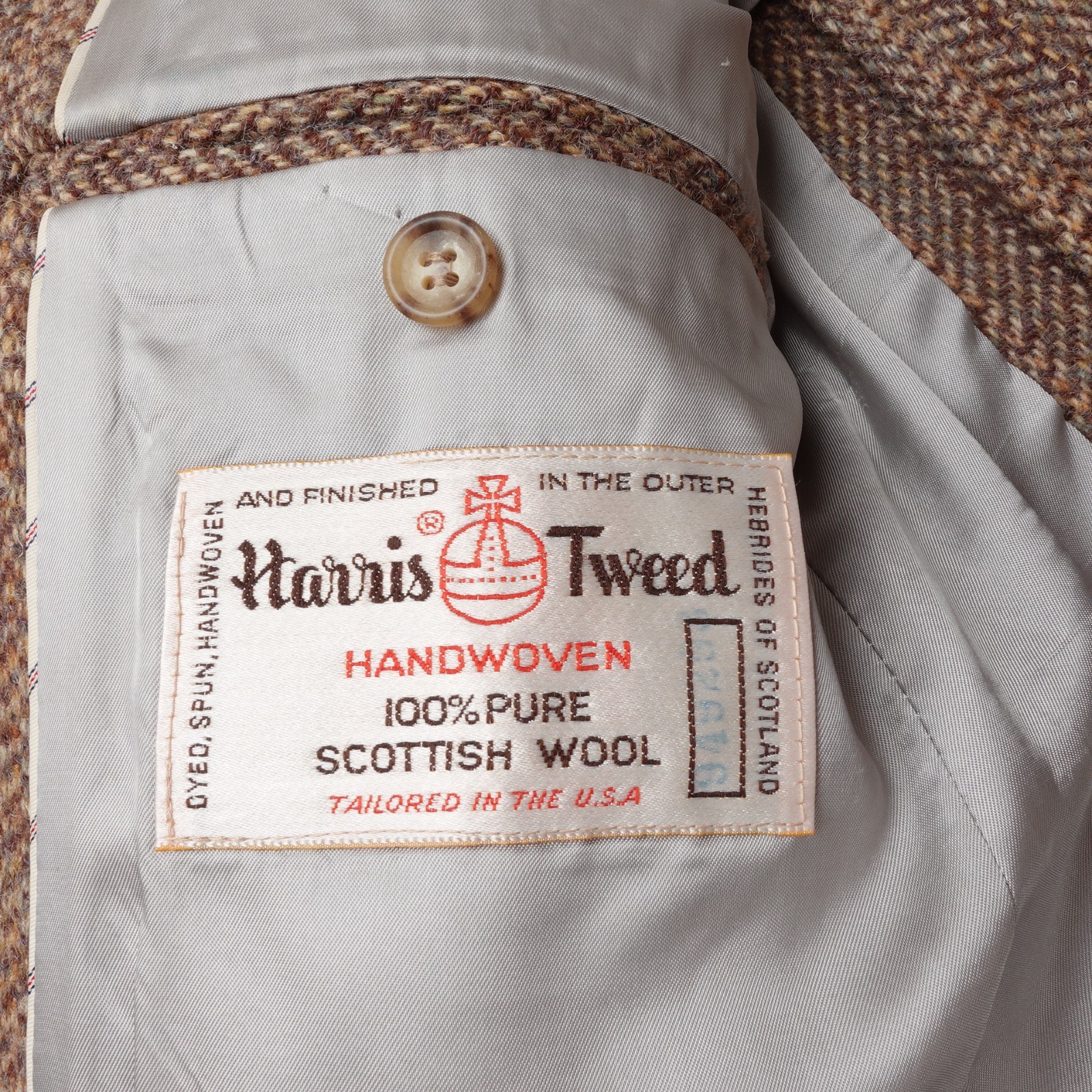 Harris Tweed Blazer Land’s End Charter Collection Herringbone Wool Jacket 42 R