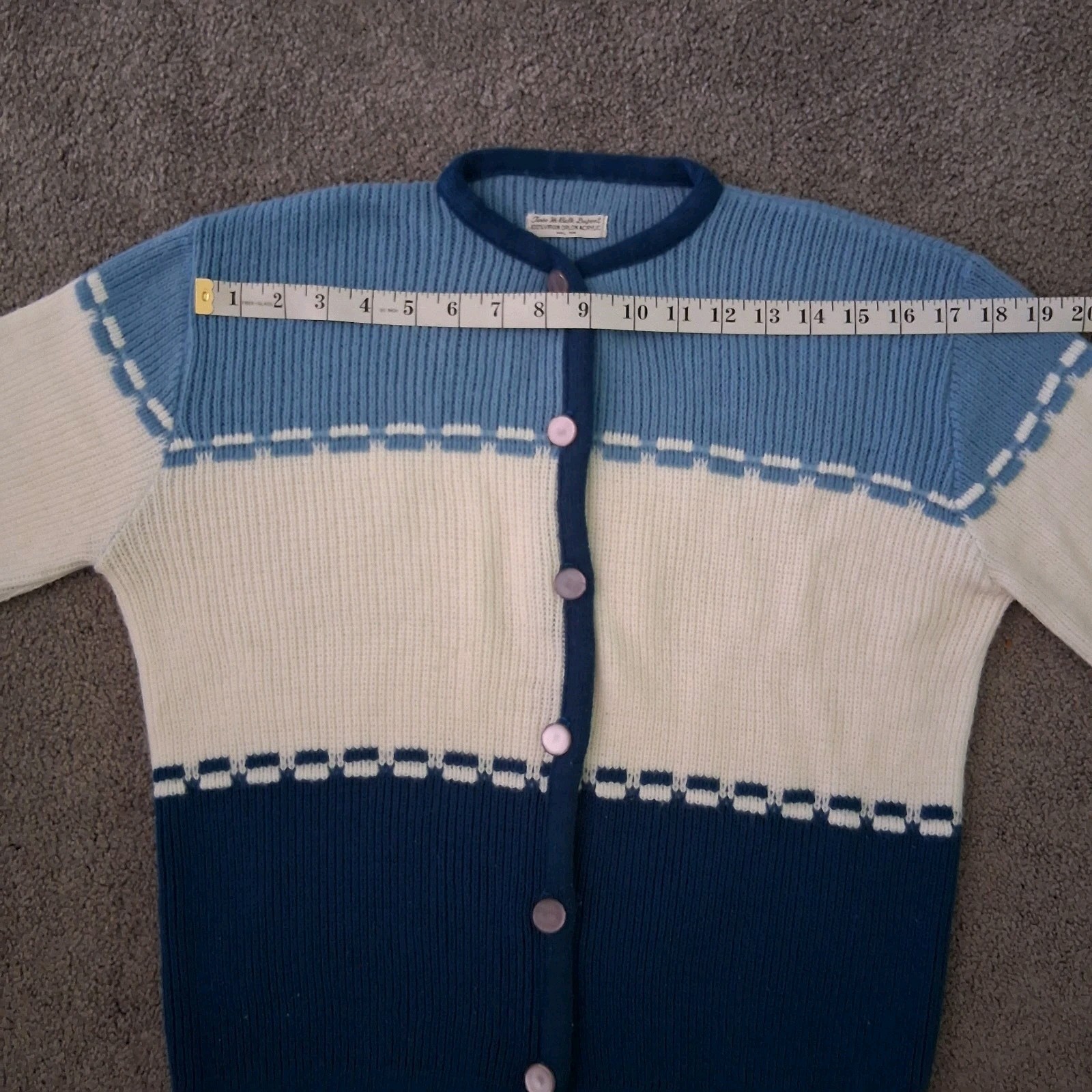 Vintage 1950s Turbo-Bulk 100% Orlon Acrylic Button Down Sweater Size Medium