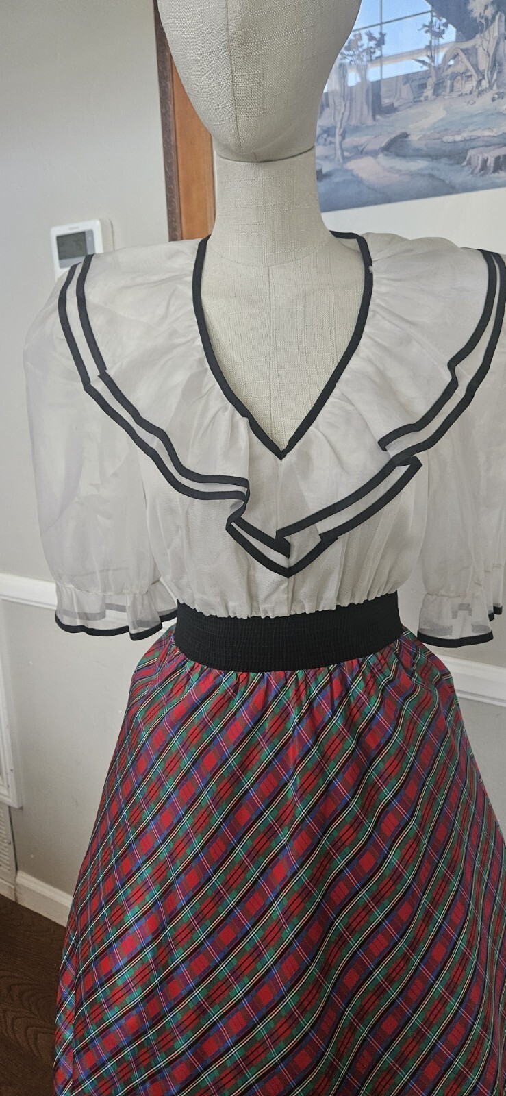 Vintage 198os Plaid Festive Dress As Pictured