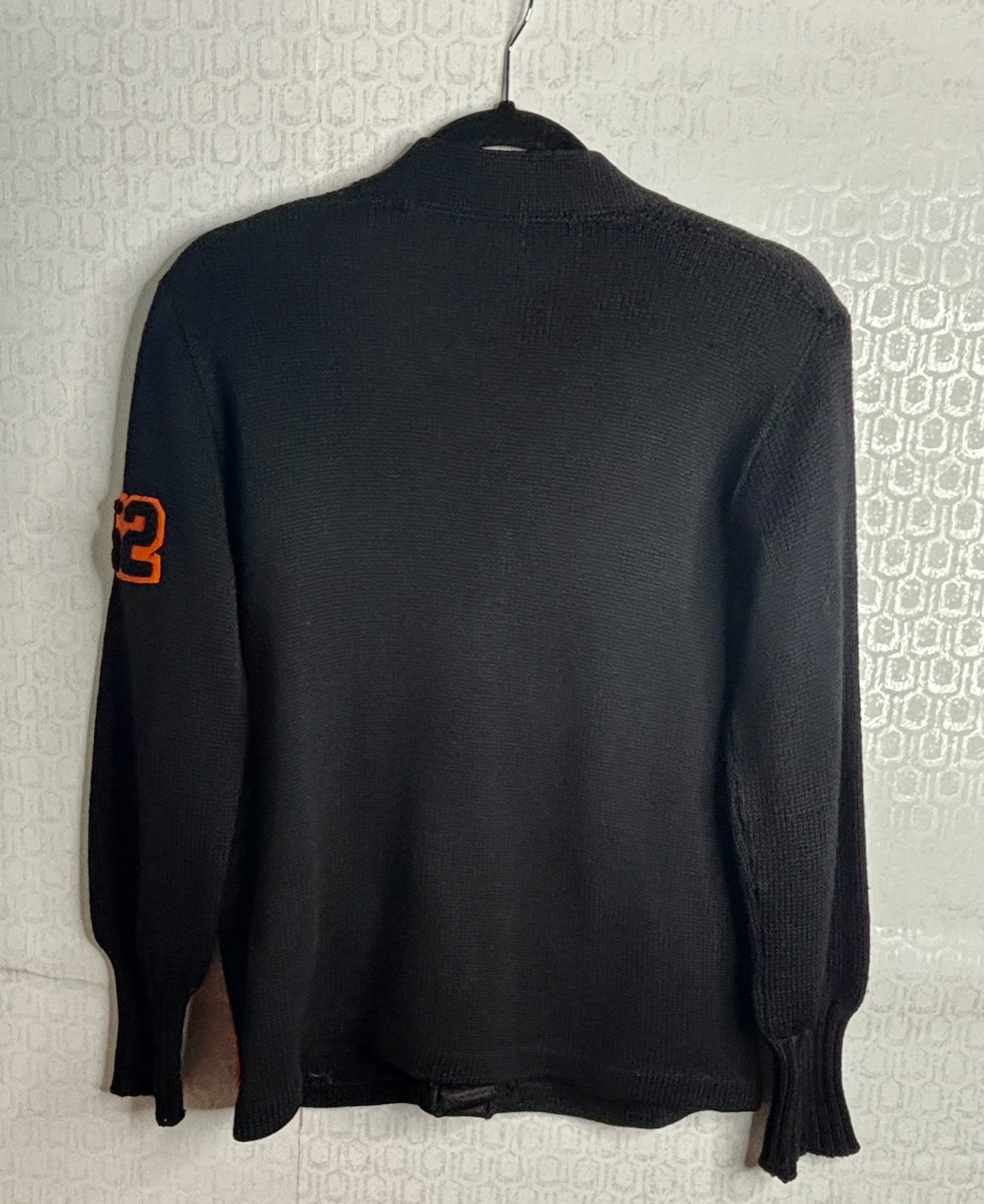 VTG 50’S HIGH SCHOOL LETTERMAN BLACK WOOL CARDIGAN SWEATER PEP CLUB BAND*W-S