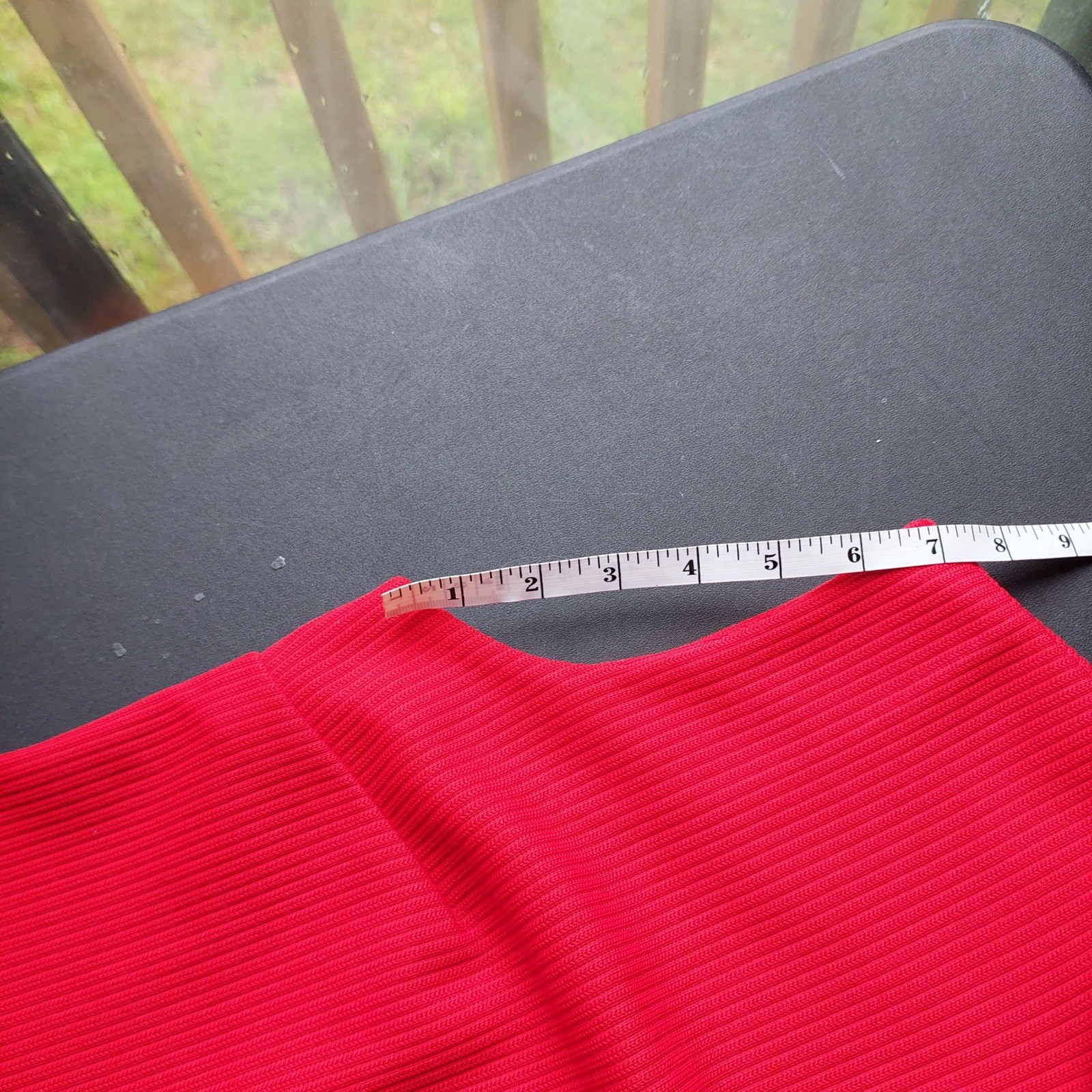 Vintage Red Ribbed Sleeveless Mod Top Back Zip