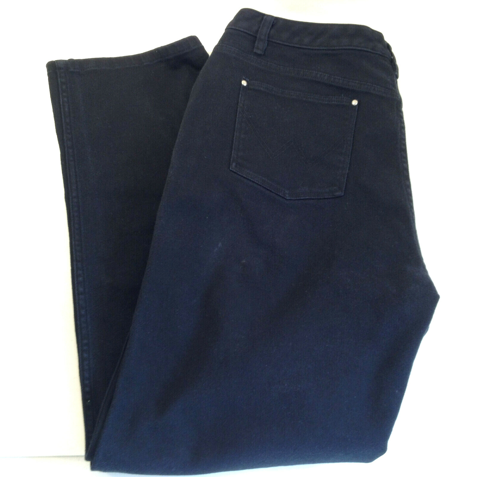 Vintage Wrangler Women Black Denim Stretch Jeans Red Tag Size 15-16 32