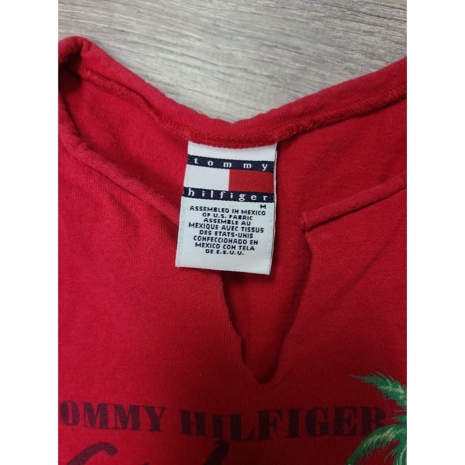 Y2K Tommy Hilfiger M Baby Tee Tank Fitted Sparkly Mermaid Red Older Sister Core