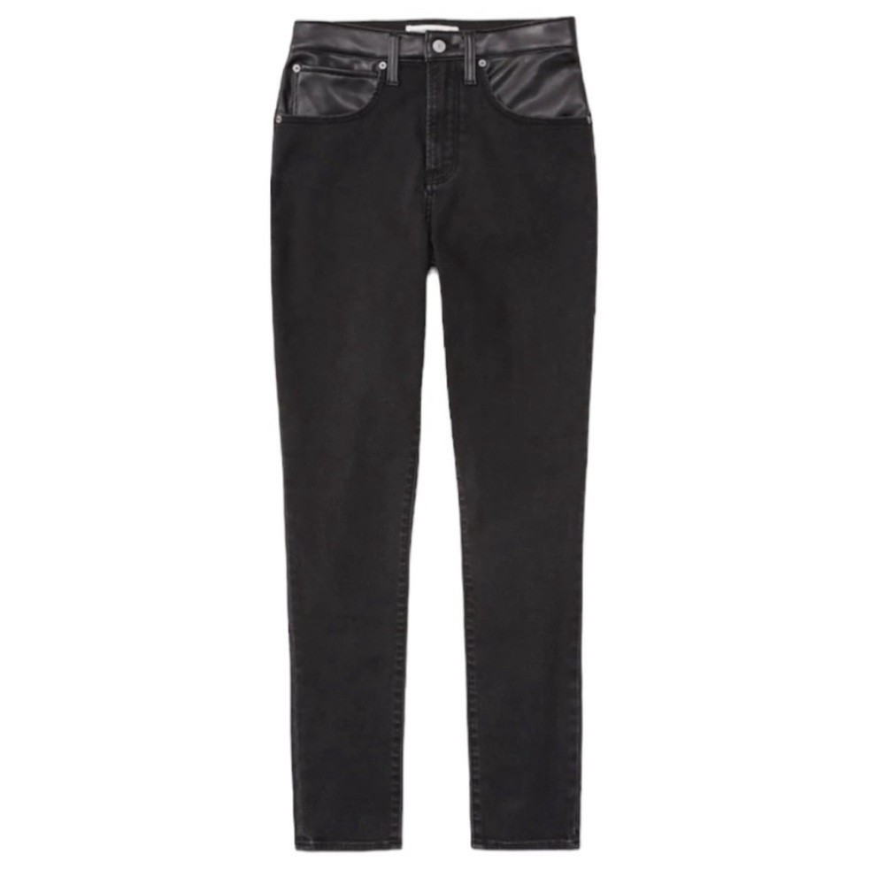 Abercrombie & Fitch mixed materials super skinny ankle high rise jean 30 / 10s