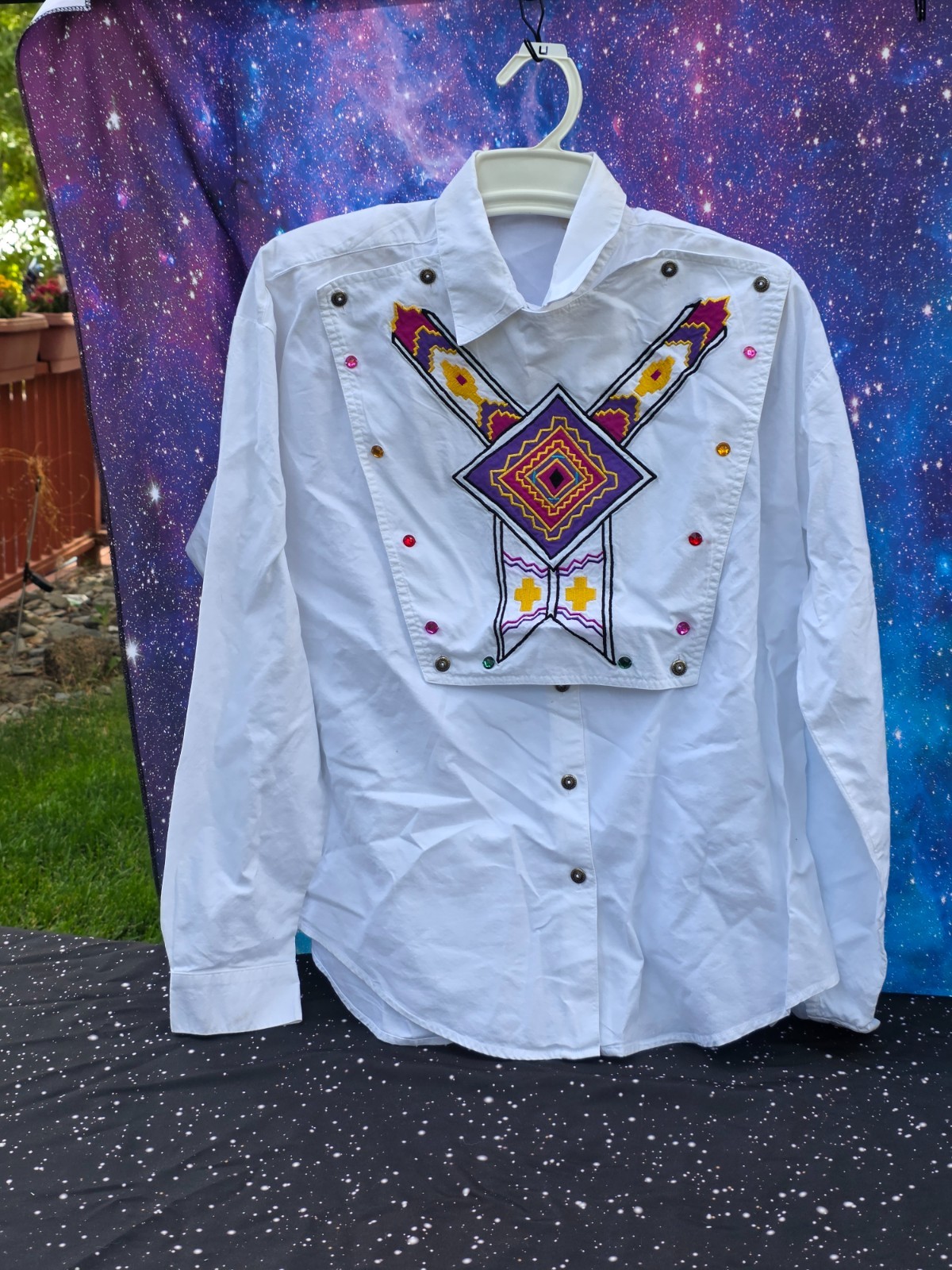 VINTAGE 1993 WESTERN SOUTHWEST CANYON SHIRT SIZE MEDIUM JEWELS WOMEN’S BLOUSE