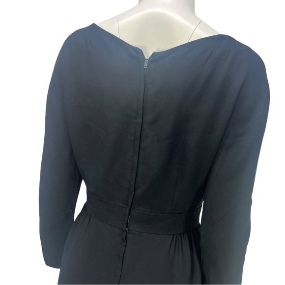 Vintage 50’s/60’s Black Sandra Sage Creation L/S Layered Classic Dress Small