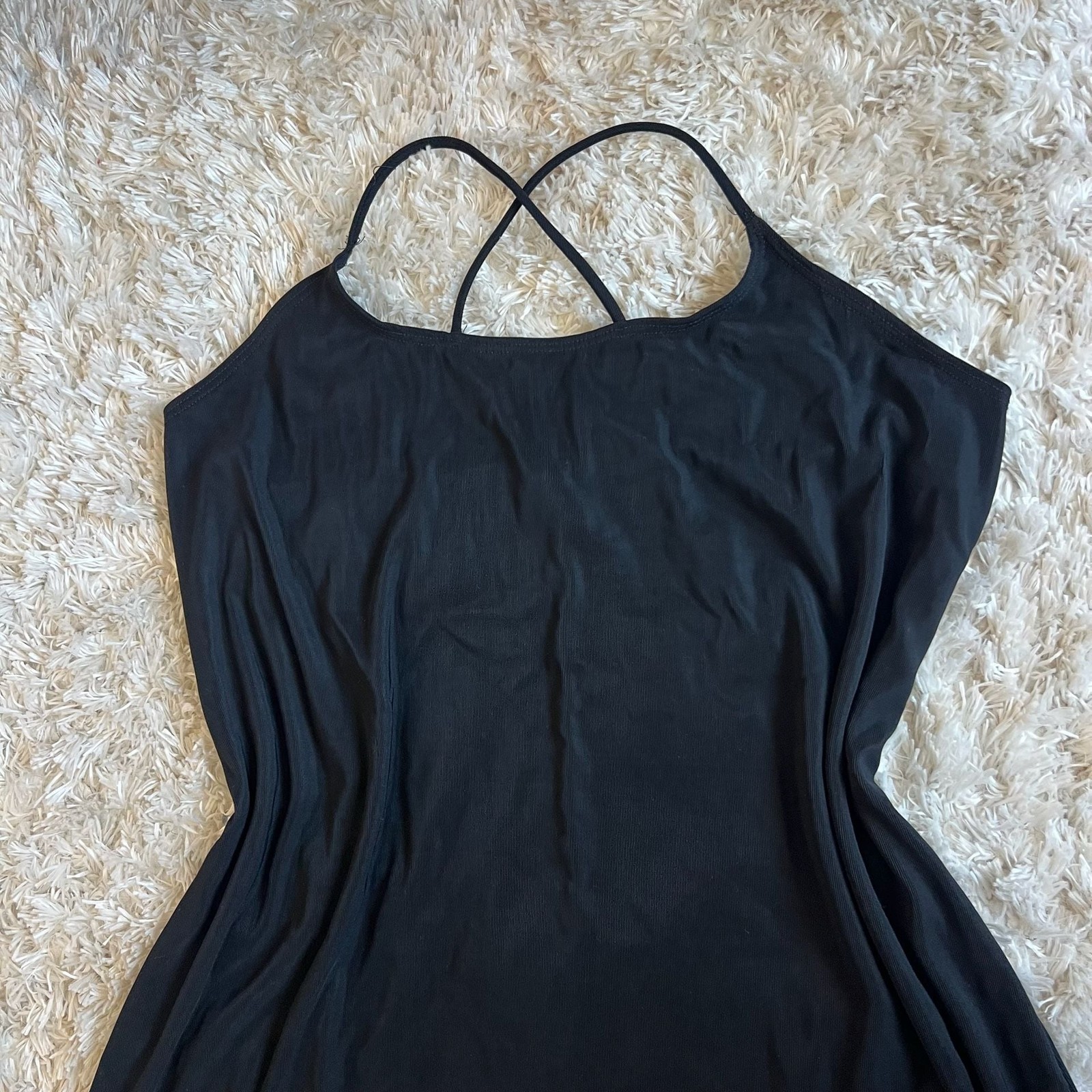 Vintage Frederick’s of Hollywood Women’s Black Strappy Mini Dress/Nightgown XL