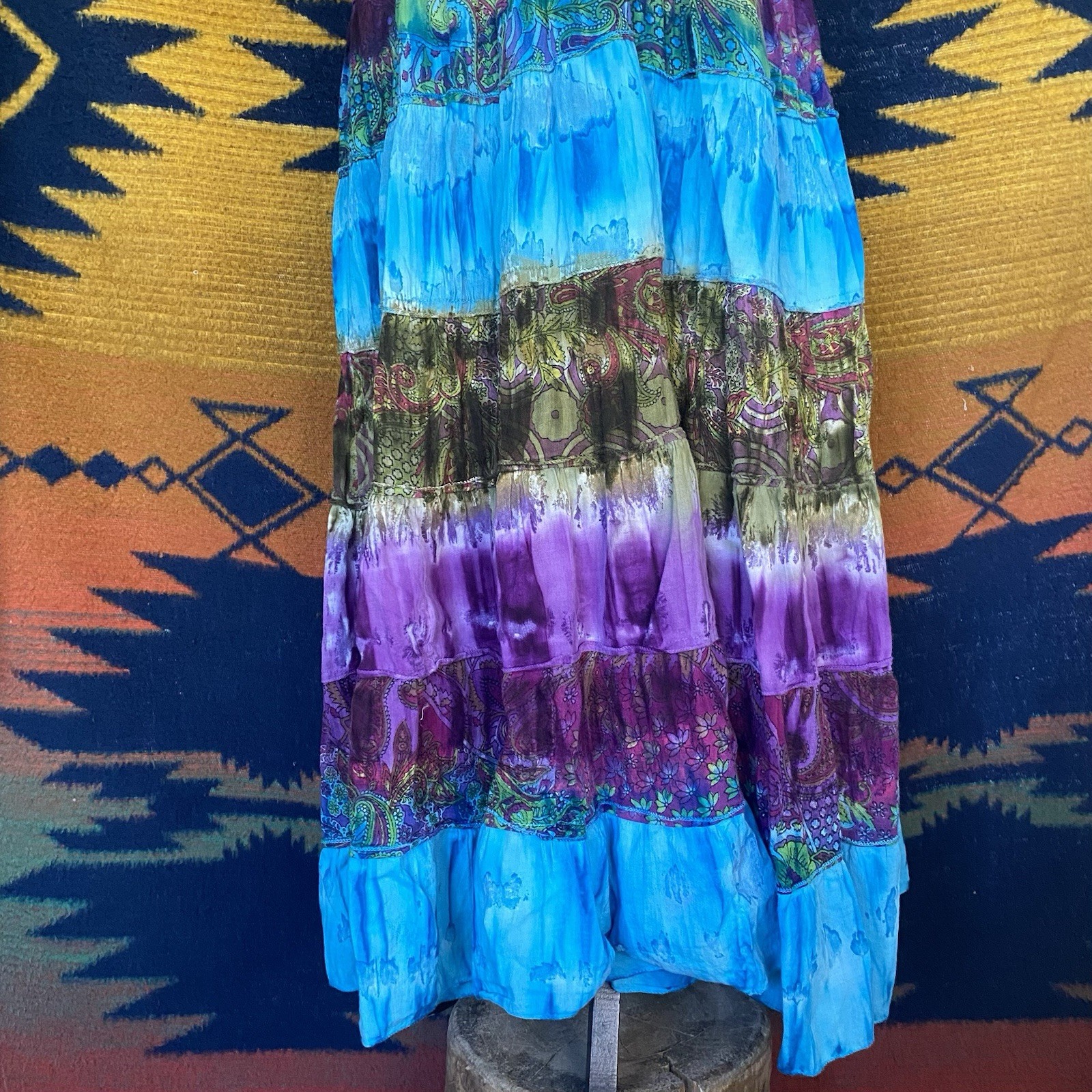 90’s/Y2K Sol Clothing Hippie Boho Tie Dye Cotton Summer Dress. Medium. Festival