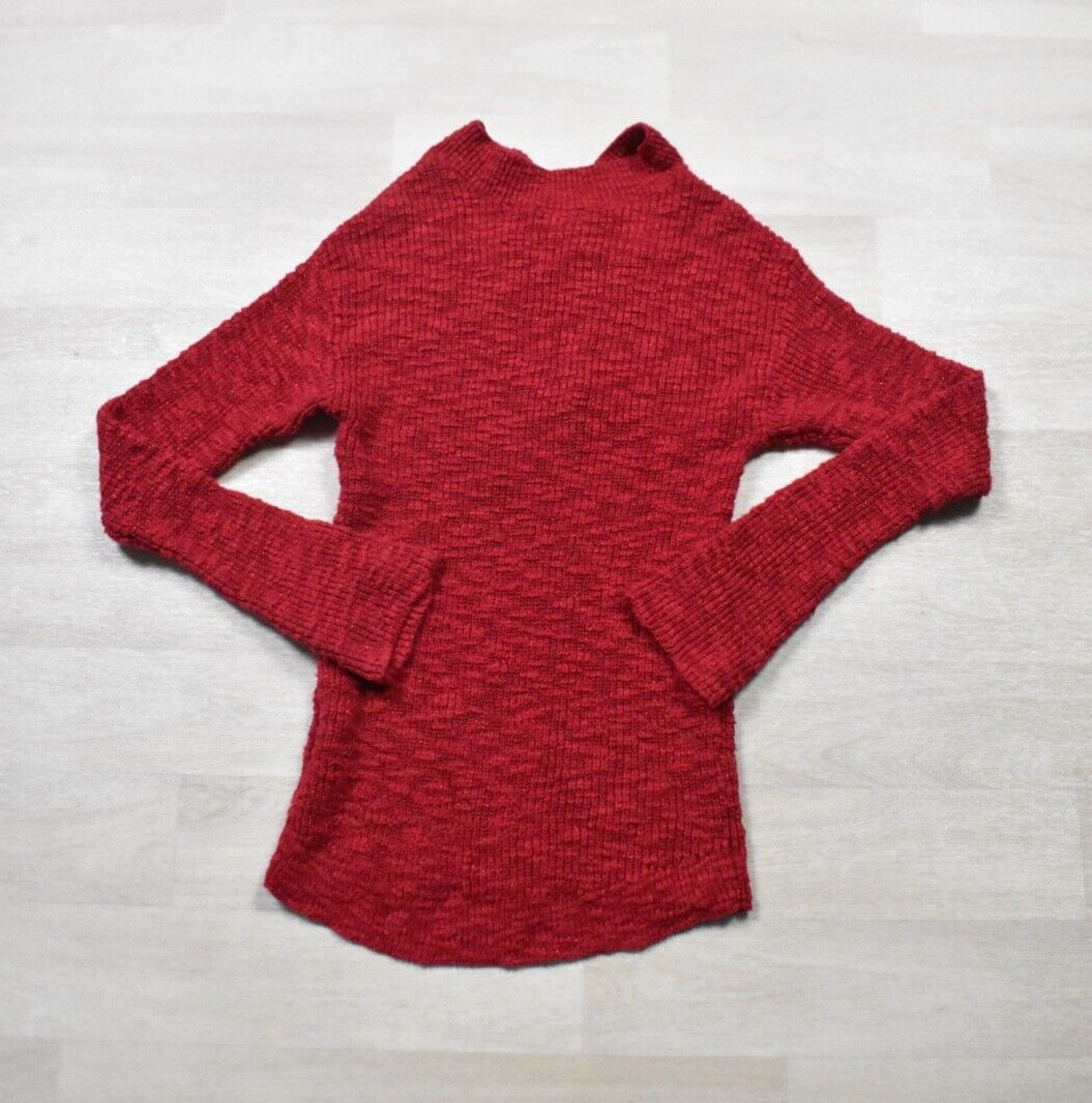 Y2K Does 70s New York & Company Red Bell Sleeve Glitter Sparkle Medium VTG 2000s