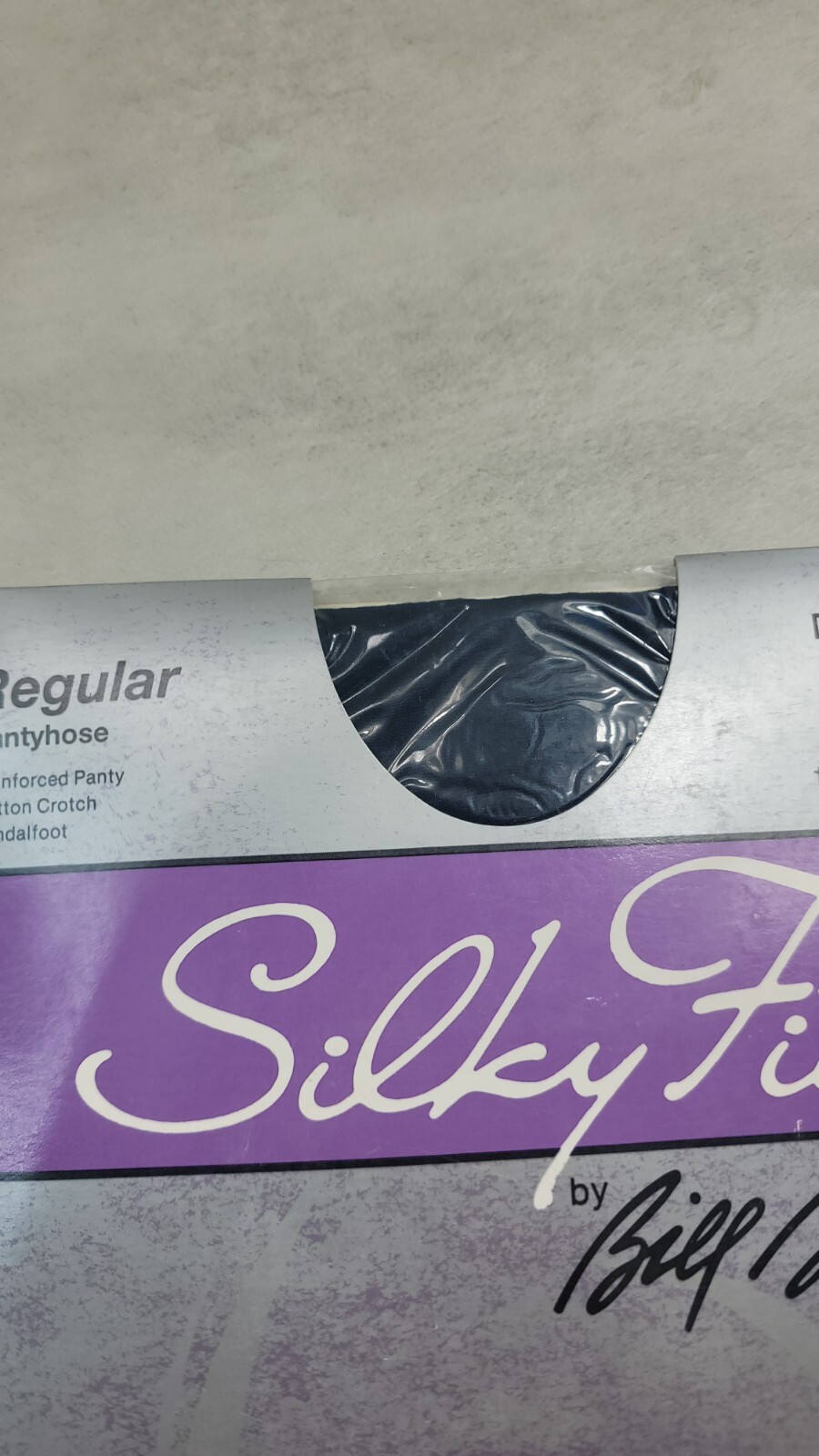 Vintage A Silky Fit Bill Blass Pantyhose Navy Blue USA 3950 Classic Solid