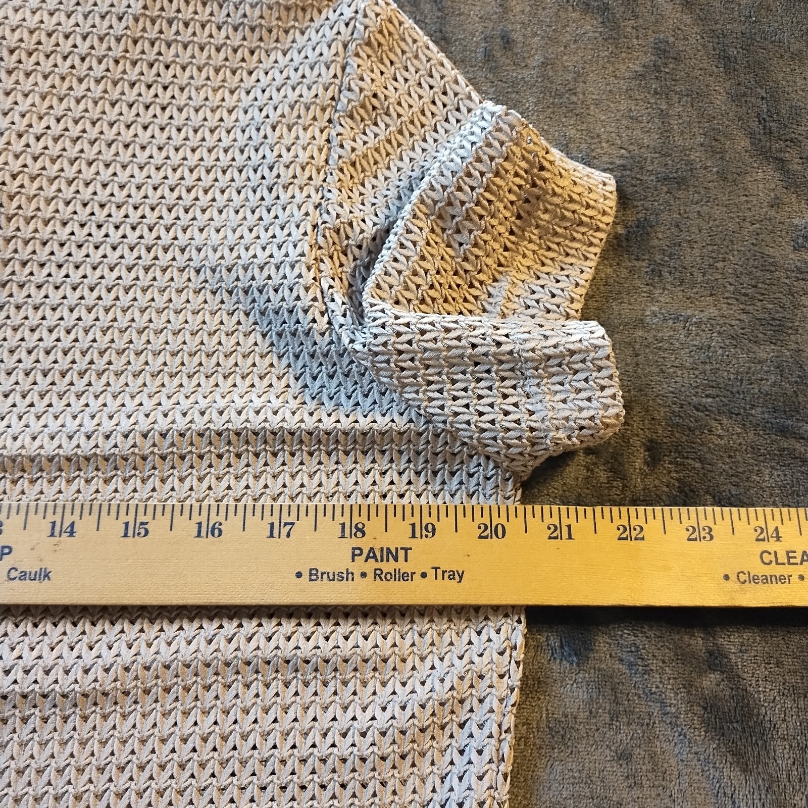 Vintage Miss Dorby Tan Crochet Women’s 10 Granny Boho Layering Coastal Textured