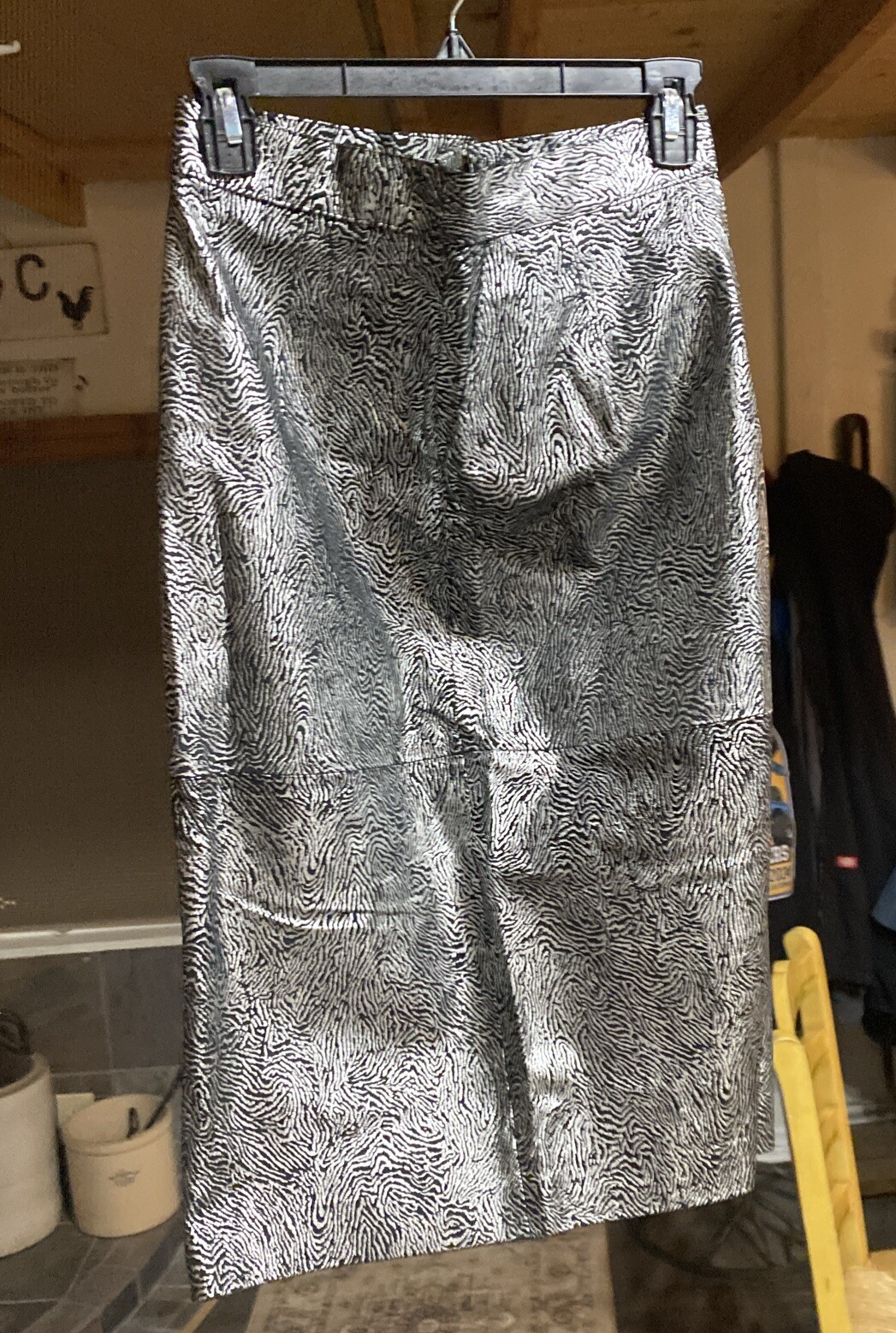 Pia Rucci Leather Skirt Size 10 Small Zebra Pattern Nylon Lining