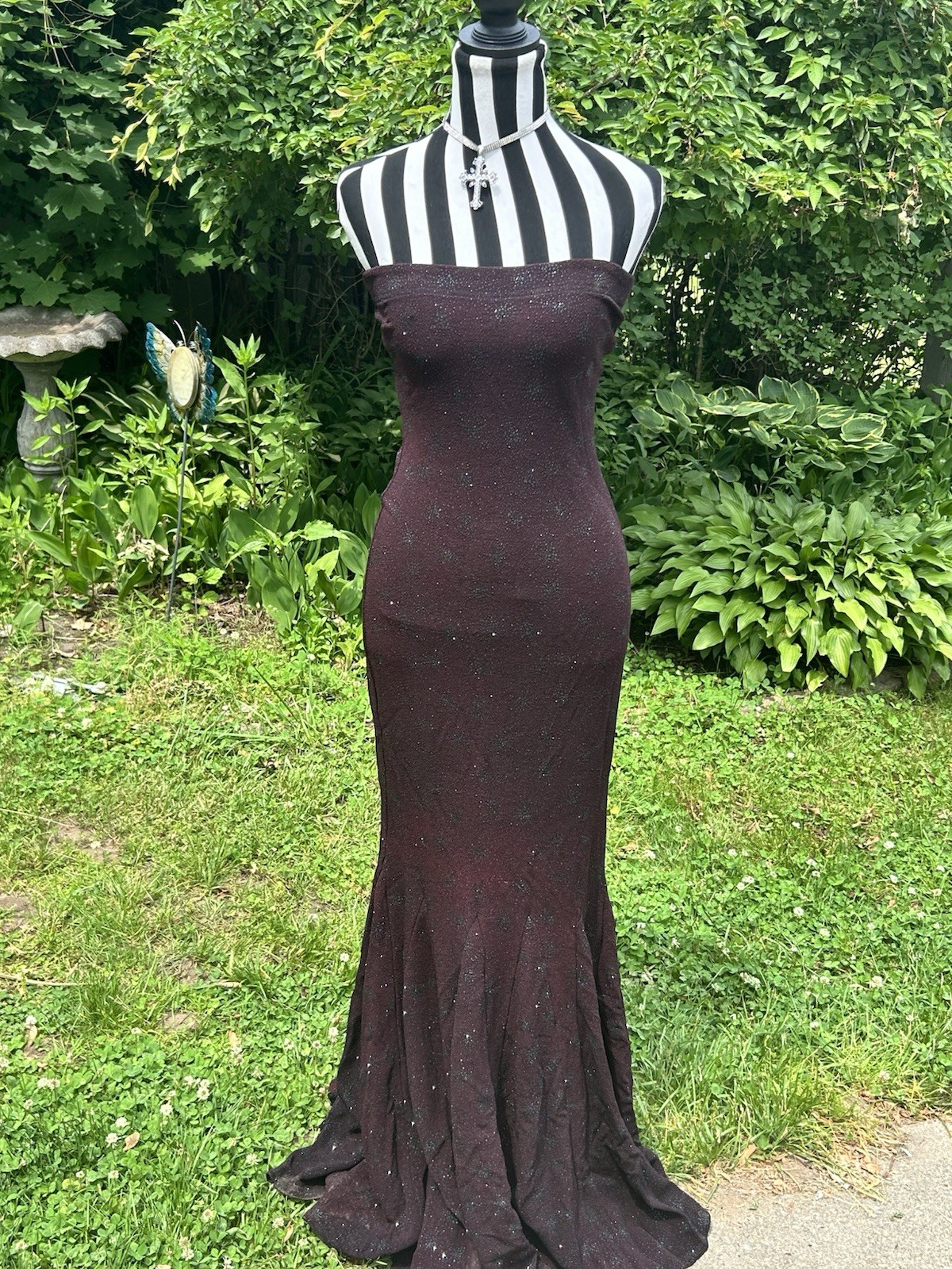 Vintage Cache Dress Black Sparkly Maxi Formal Dress Size 5/6