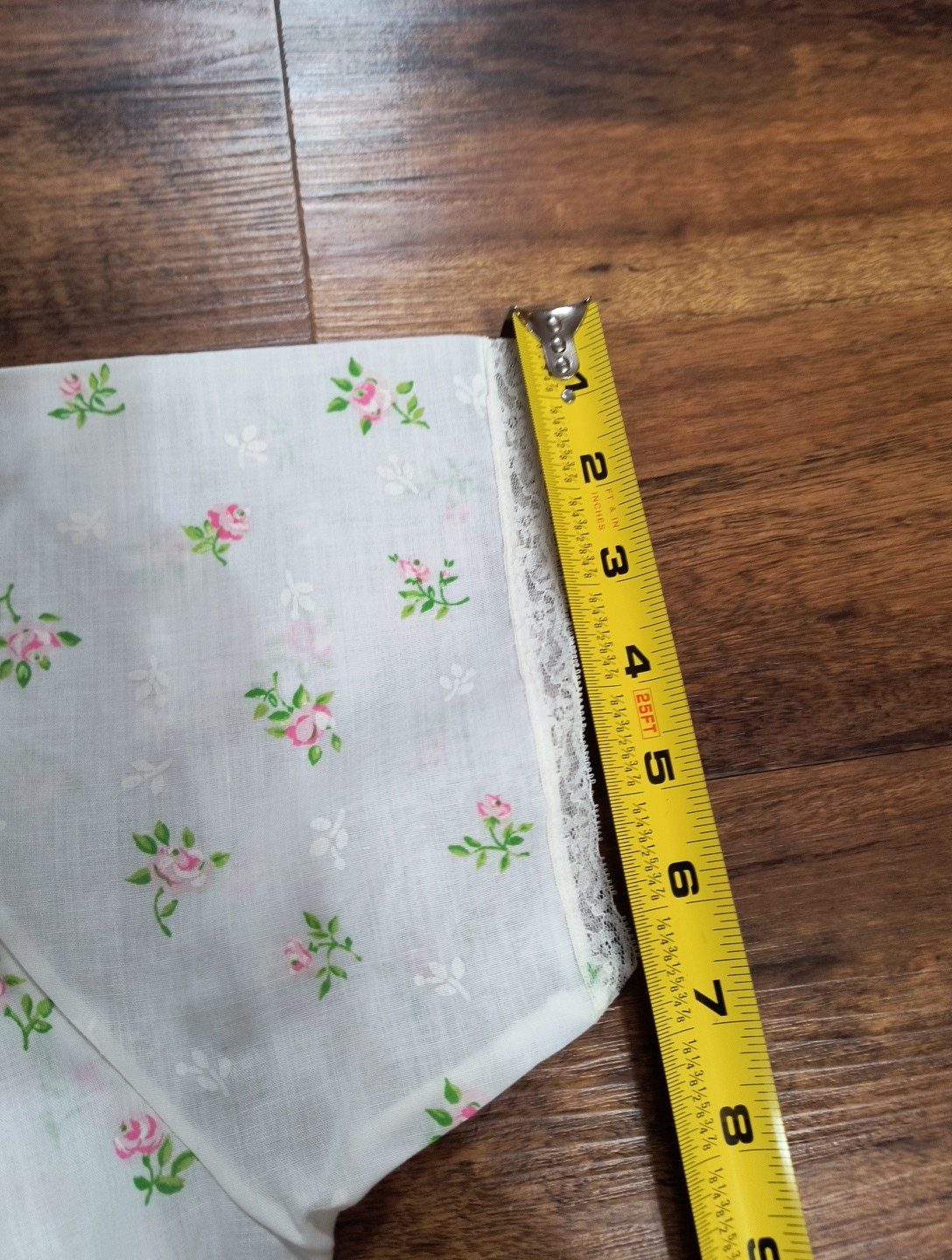 Vintage Katz Button Up Lace Trim Forest Floral Pajama Top