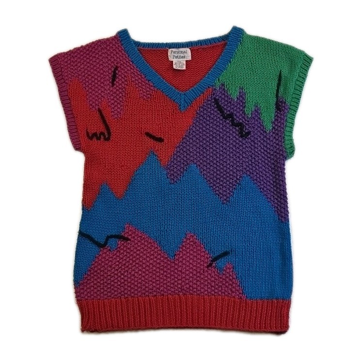 Vintage Abstract Multicolor Personal Petites Vest – Size PS