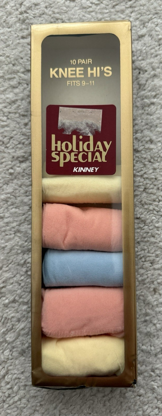 Vintage Knee Hi’s 5 pair Multicolor Original Package Fits Size 9-11 Made in USA