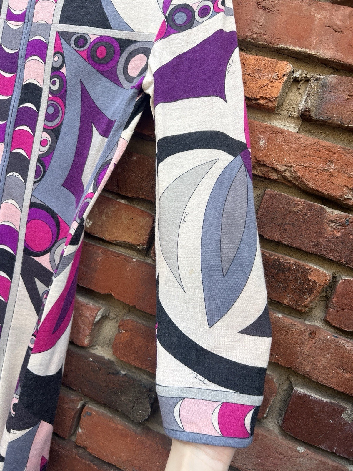 Vintage 1960s Emilio Pucci For Saks Fifth Avenue Long Sleeve Dress Cashmere Silk