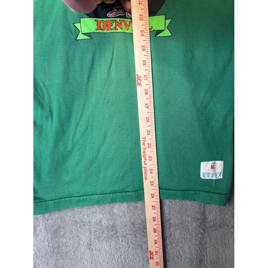 Vintage Champion Duffys Shamrock Denver Jersey Shirt Green 3/4 Sleeve Mens M