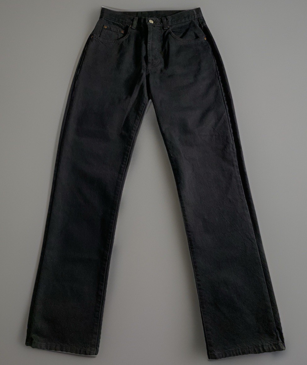 USA LUCKY BRAND Dungarees by GENE MONTESANO Black Button Fly 8/29 28×32.5 Long