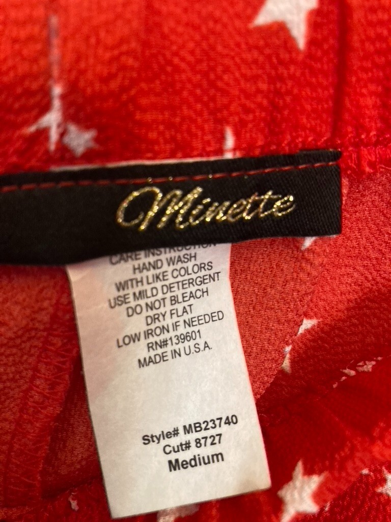 Red/White Stars Minette Vintage Skirt Shorts – size M