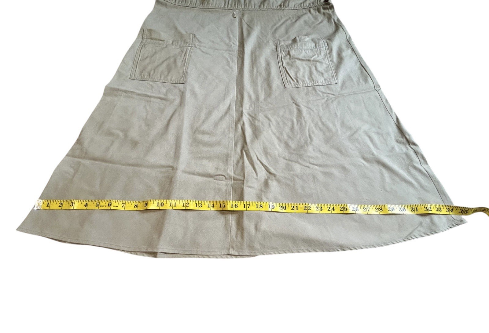 Vintage 80s Murray Meisner Khaki Utility Midi Dress USA Made Safari Cottagecore
