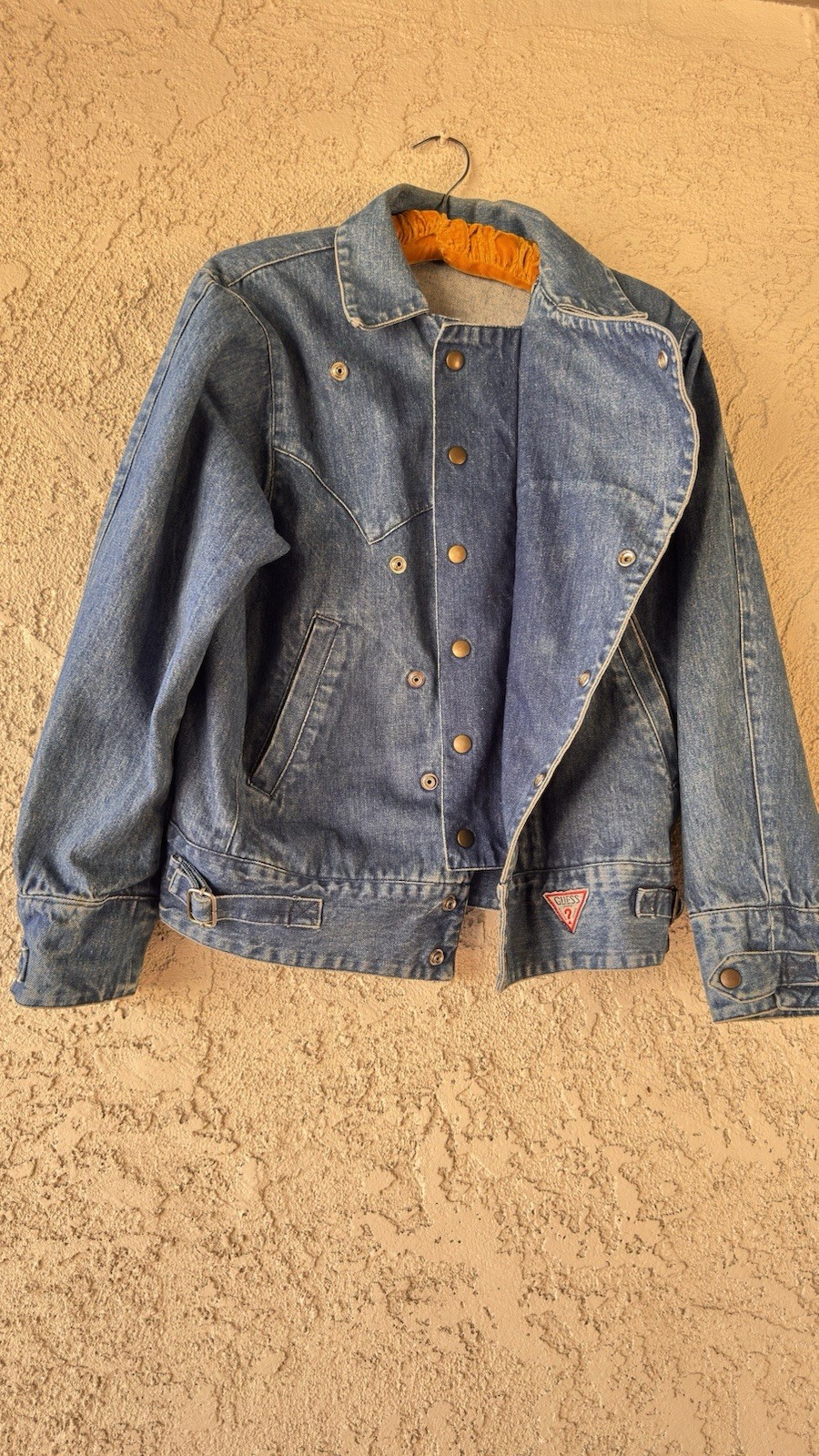 RARE Georges Marciano Guess 80’s 90’s Denim Jacket Blue Size S Vintage NICE