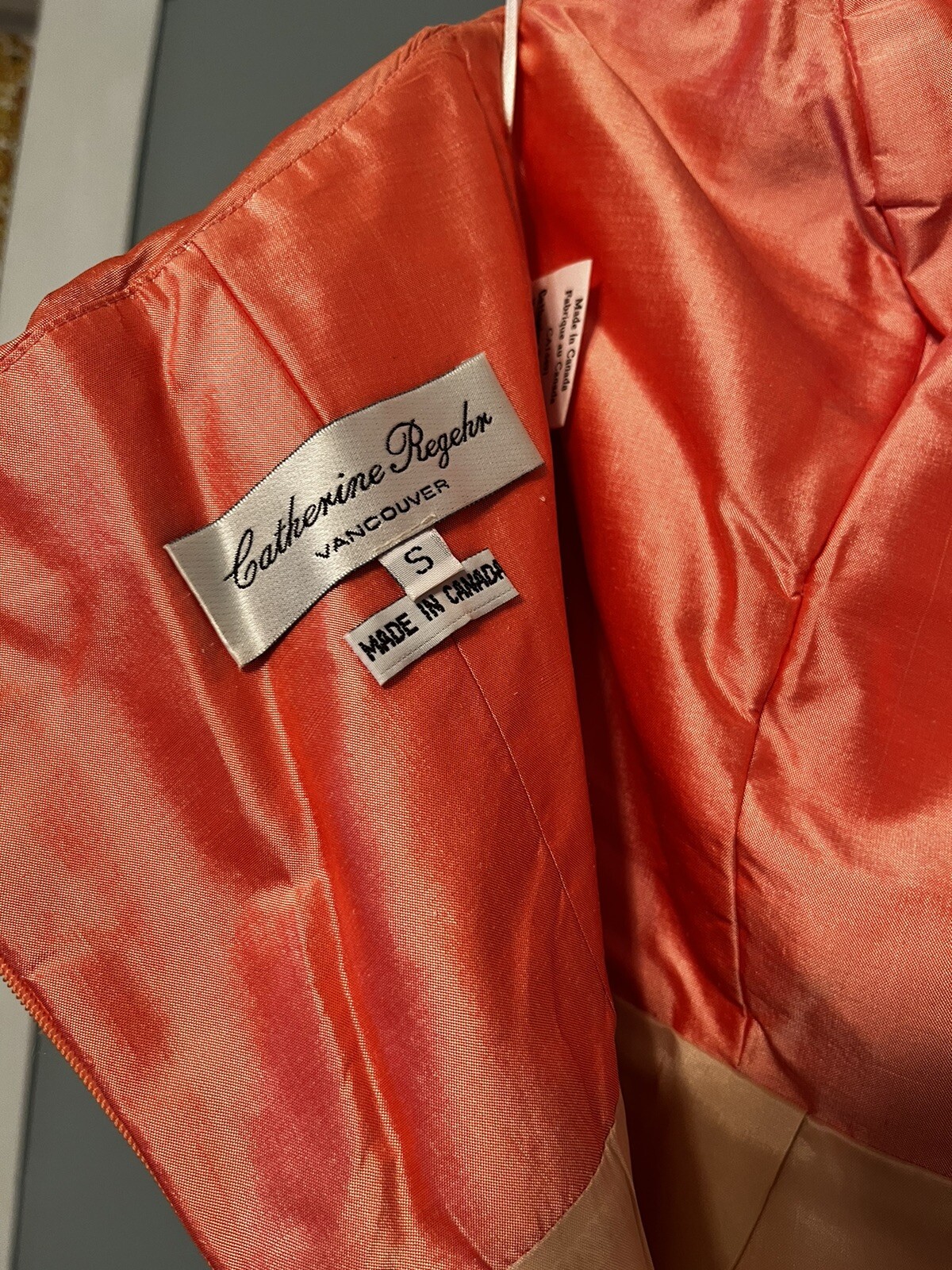 Vintage Catherine Regehr 2 Piece Silk Strapless Dress With Jacket