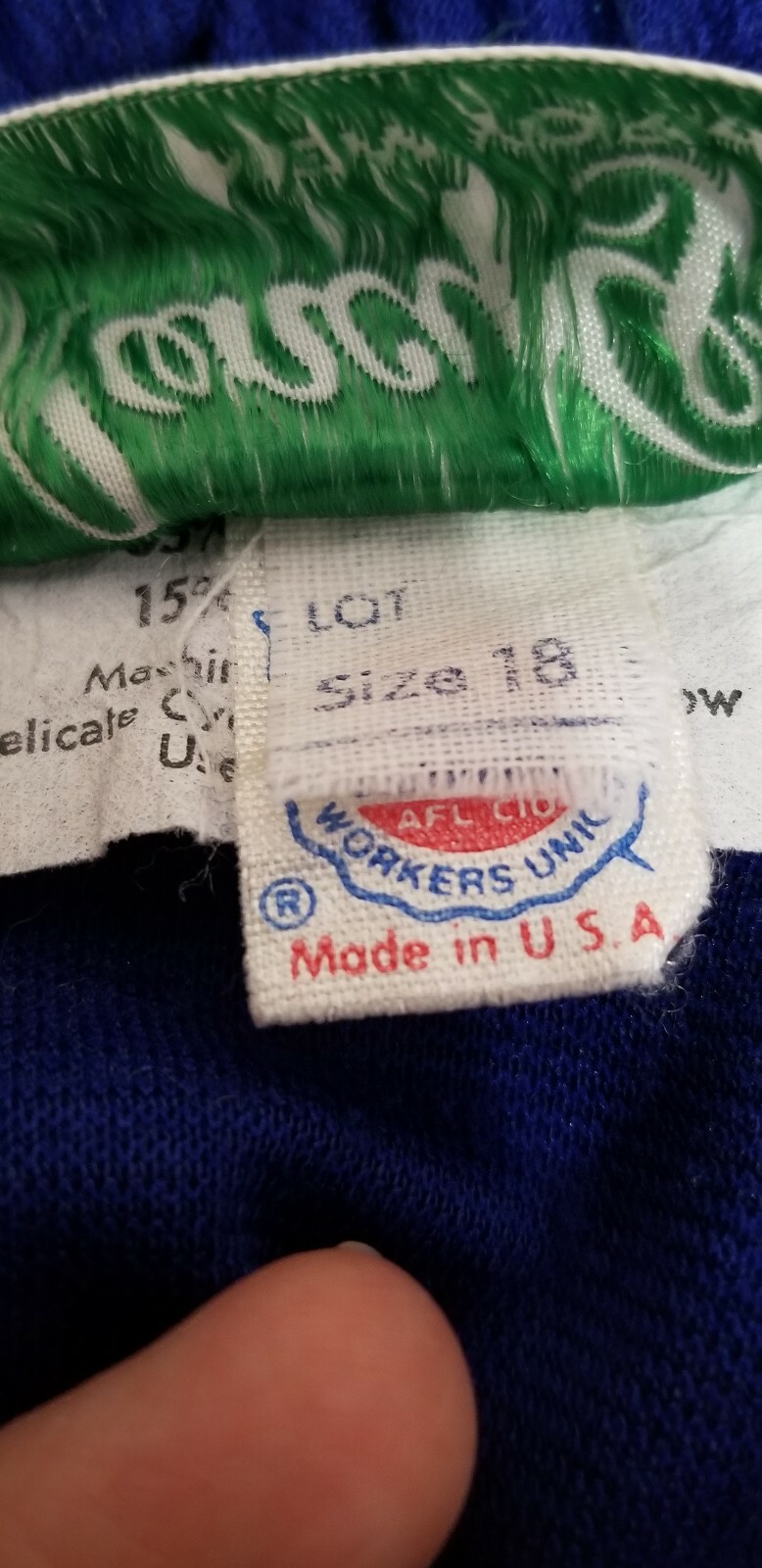 Vintage 70s Nancy Greer New York Royal Blue Pintuck Dress Poly Wool Size 18 L