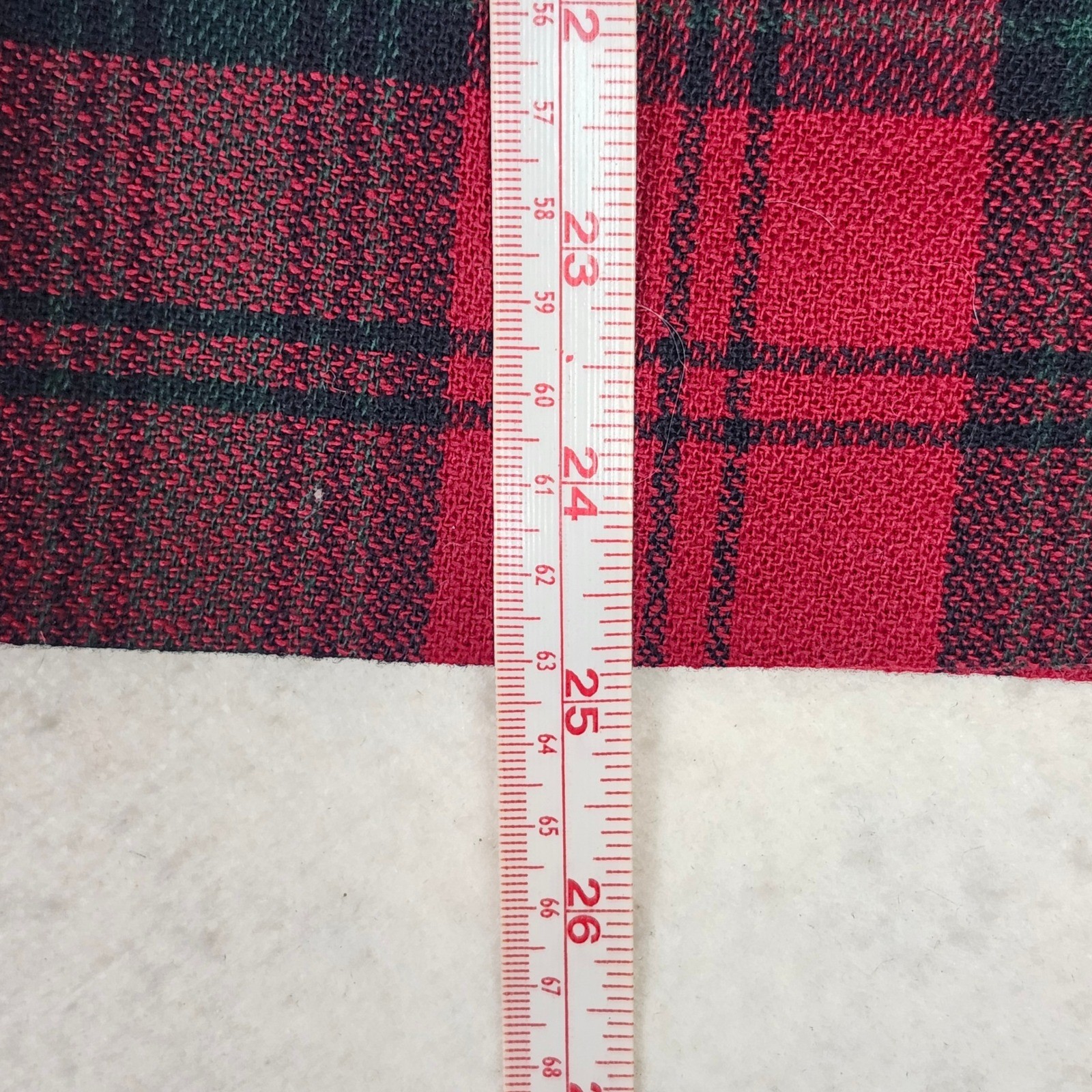Vintage Tartan Plaid Wool Blend Midi Skirt Red Green Preppy Academic USA 8P