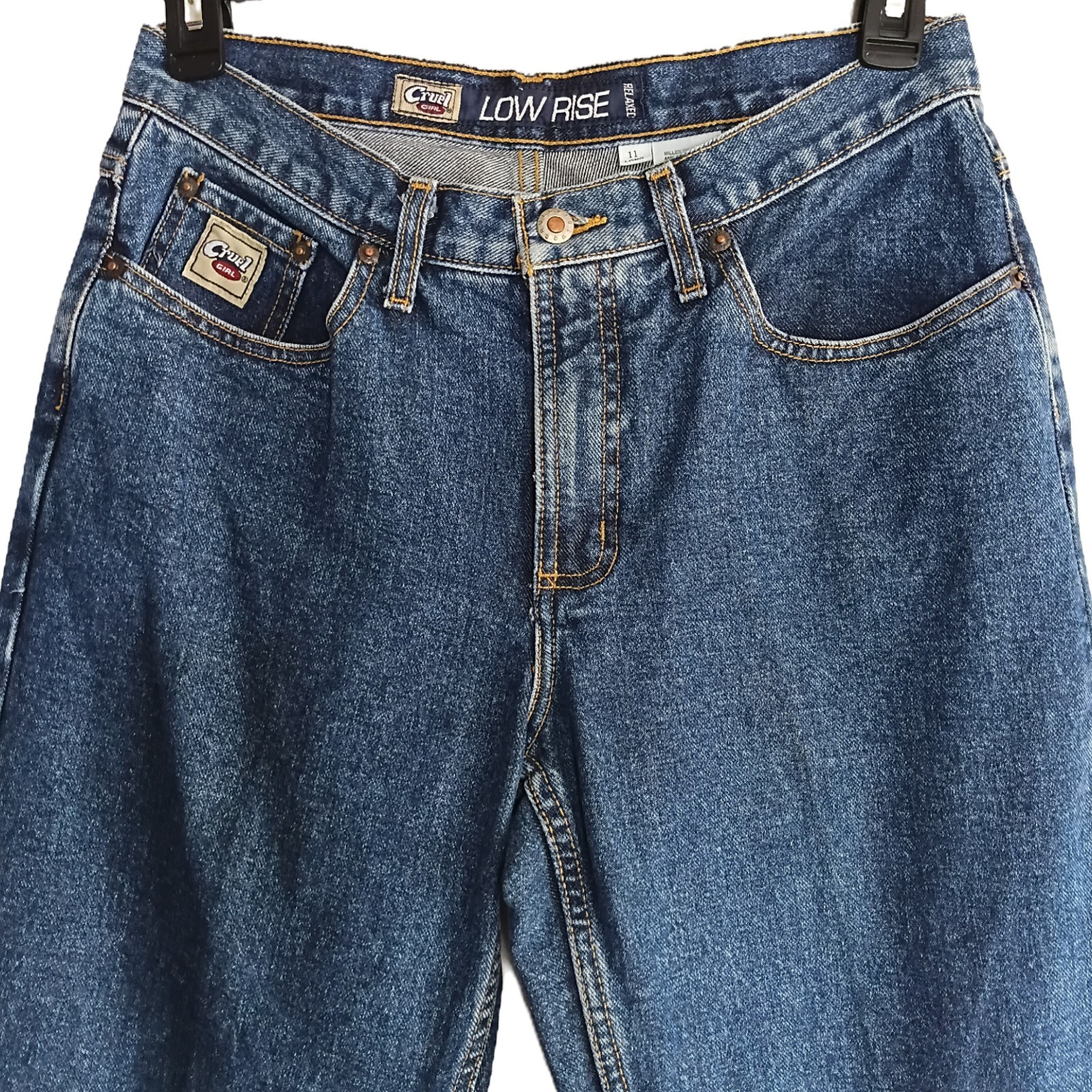 Vtg Cruel Girl Women’s Low Rise, Relaxed Strait Leg Fit Medium Blue Wash Sz 11 L