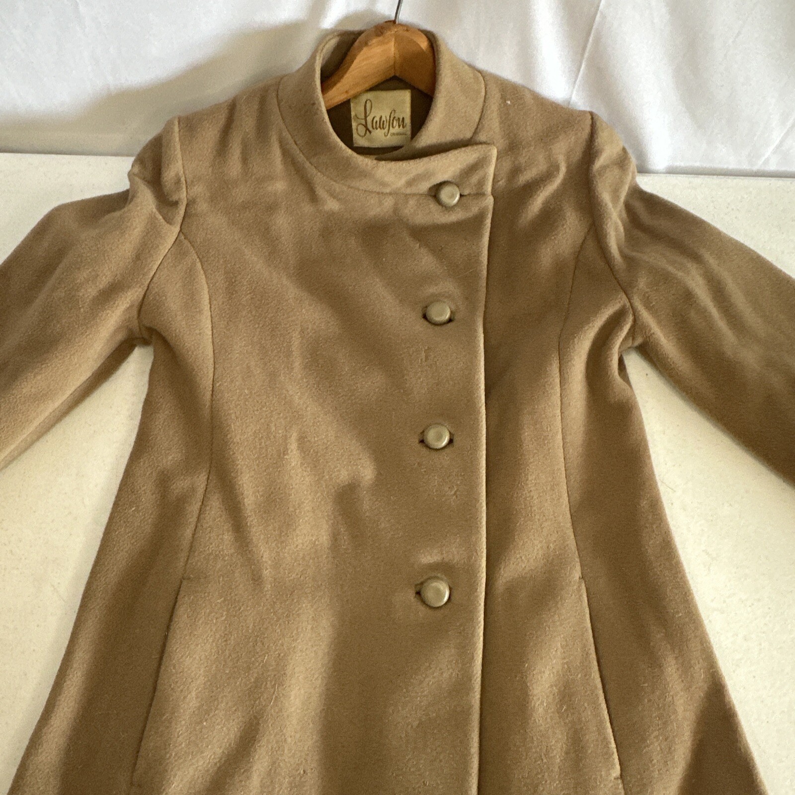 Vintage Lawson Original Camel Hair Fur Lined Coat Small SEE DESCRPT Free Ship
