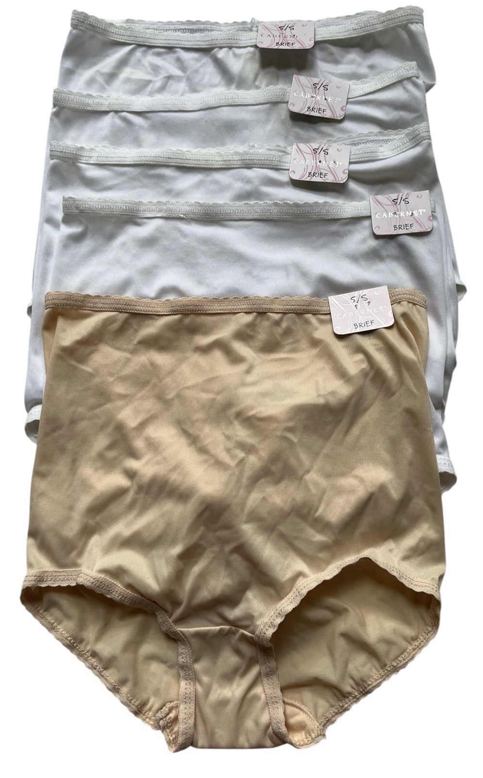 CABERNET Back Seam Nylon Brief Panty Lot Of 5 Women’s 5 Small #1011 New