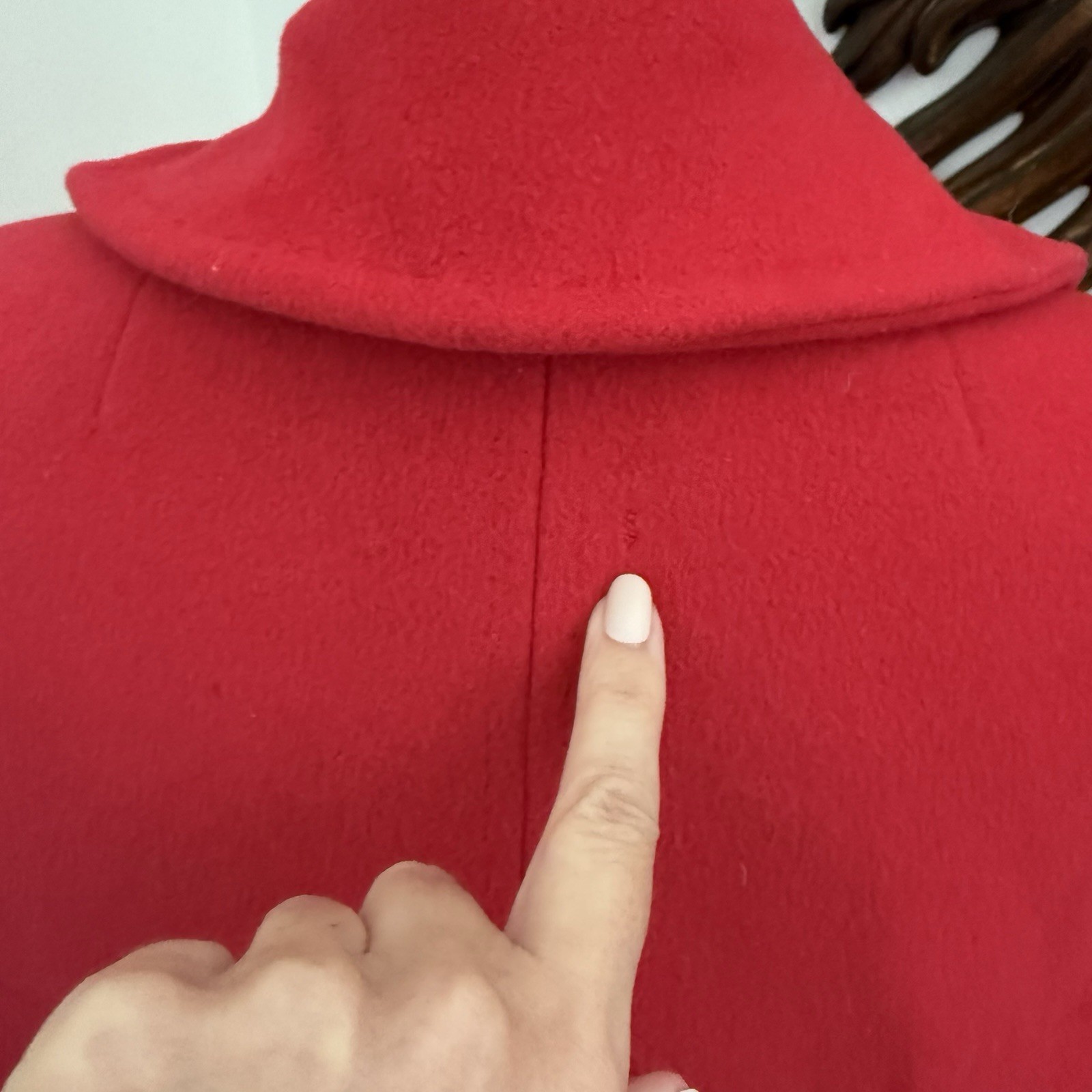 Vintage 100% Cashmere Red Coat Women’s Project Craft Fabric 23×44 Upcycle F/W