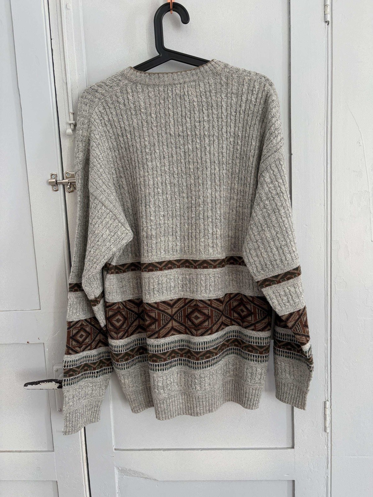Vintage light grey jumper , Wool and alpaca blend v neck